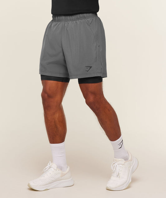 Gymshark Sport 5" 2 in 1 Shorts - Dark Grey/Black