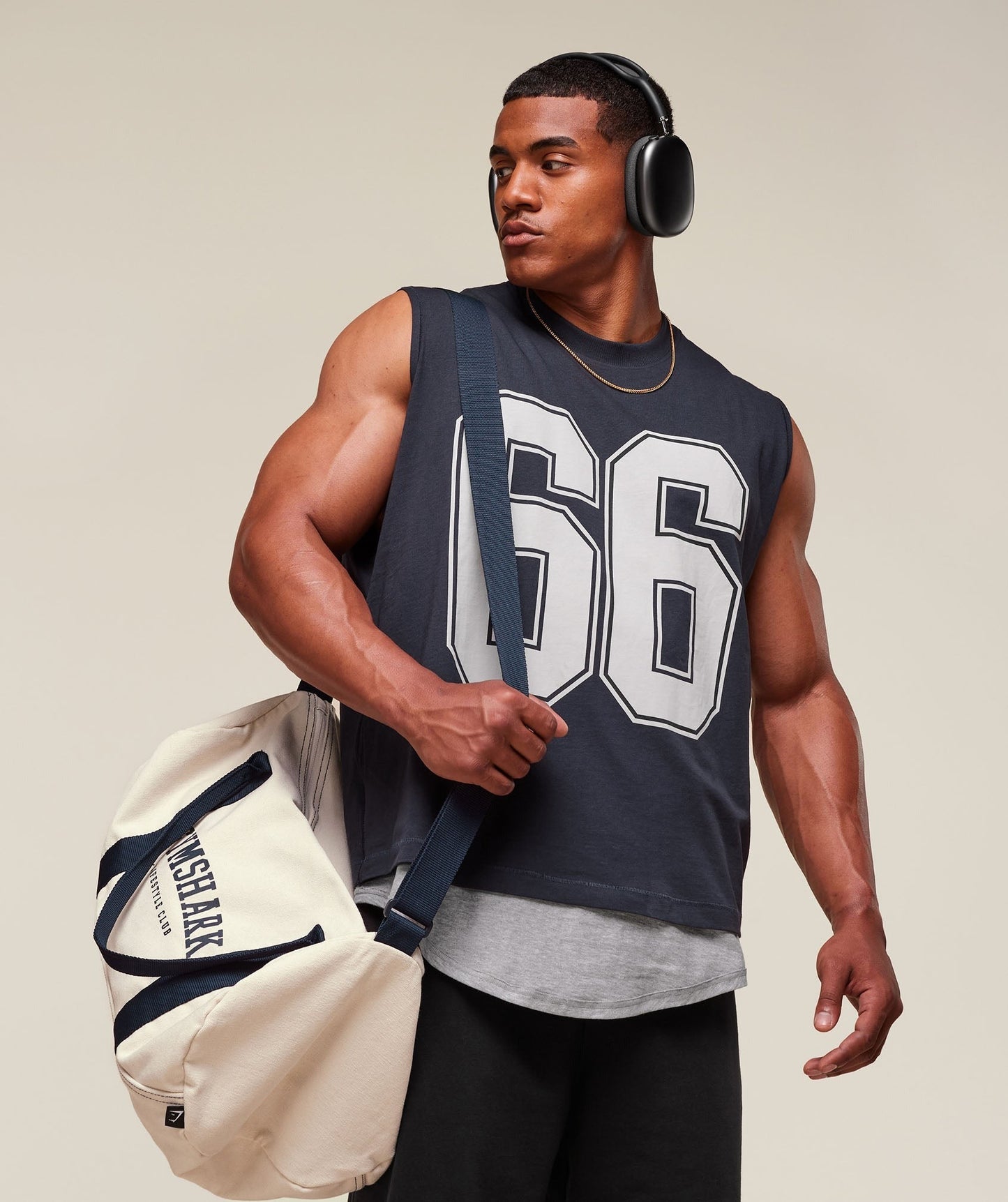 Gymshark GSLC 2in1 Reversible Tank - Light Grey Core Marl/Heavy Blue