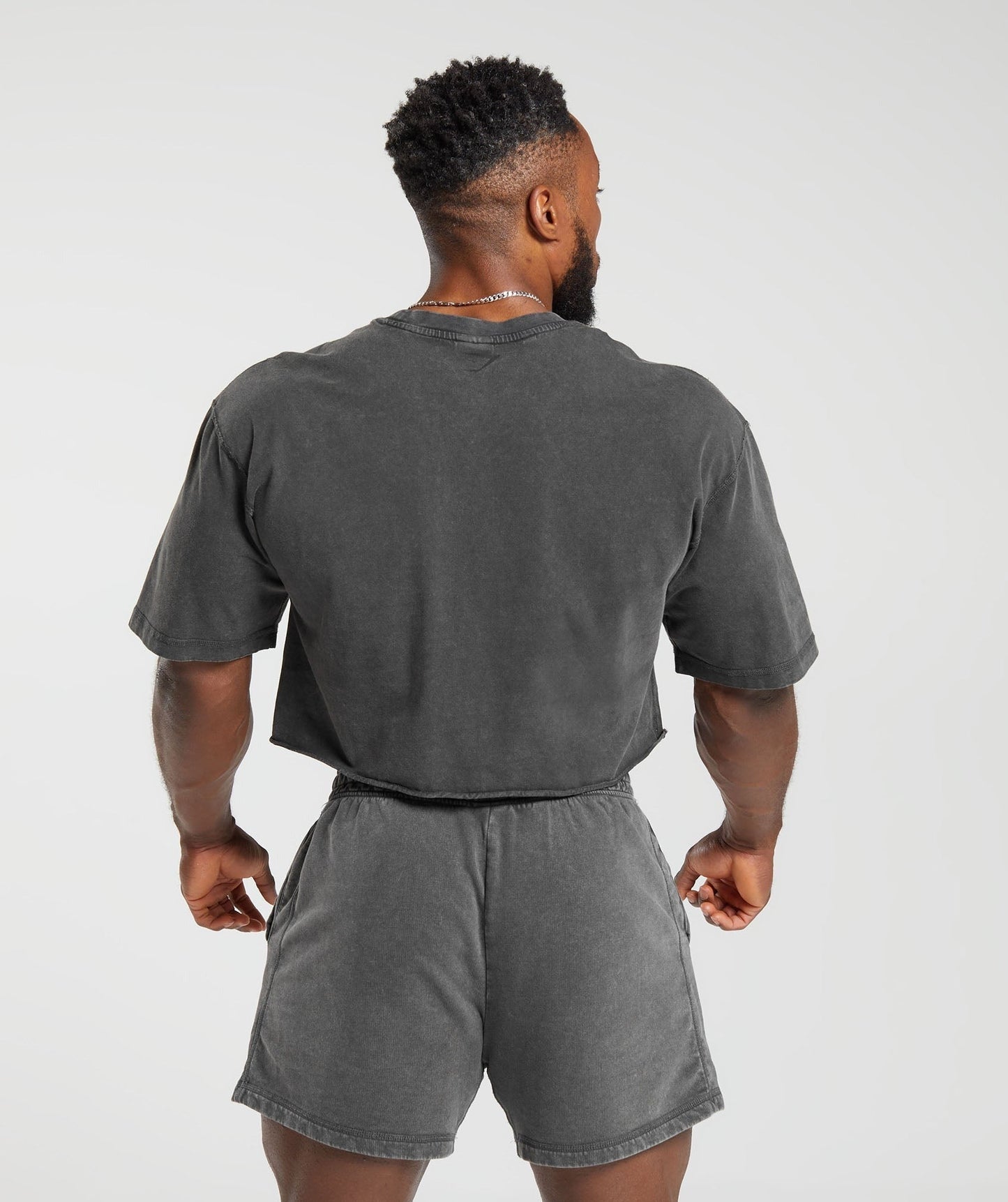 Gymshark Heritage Washed Crop T-Shirt - Onyx Grey