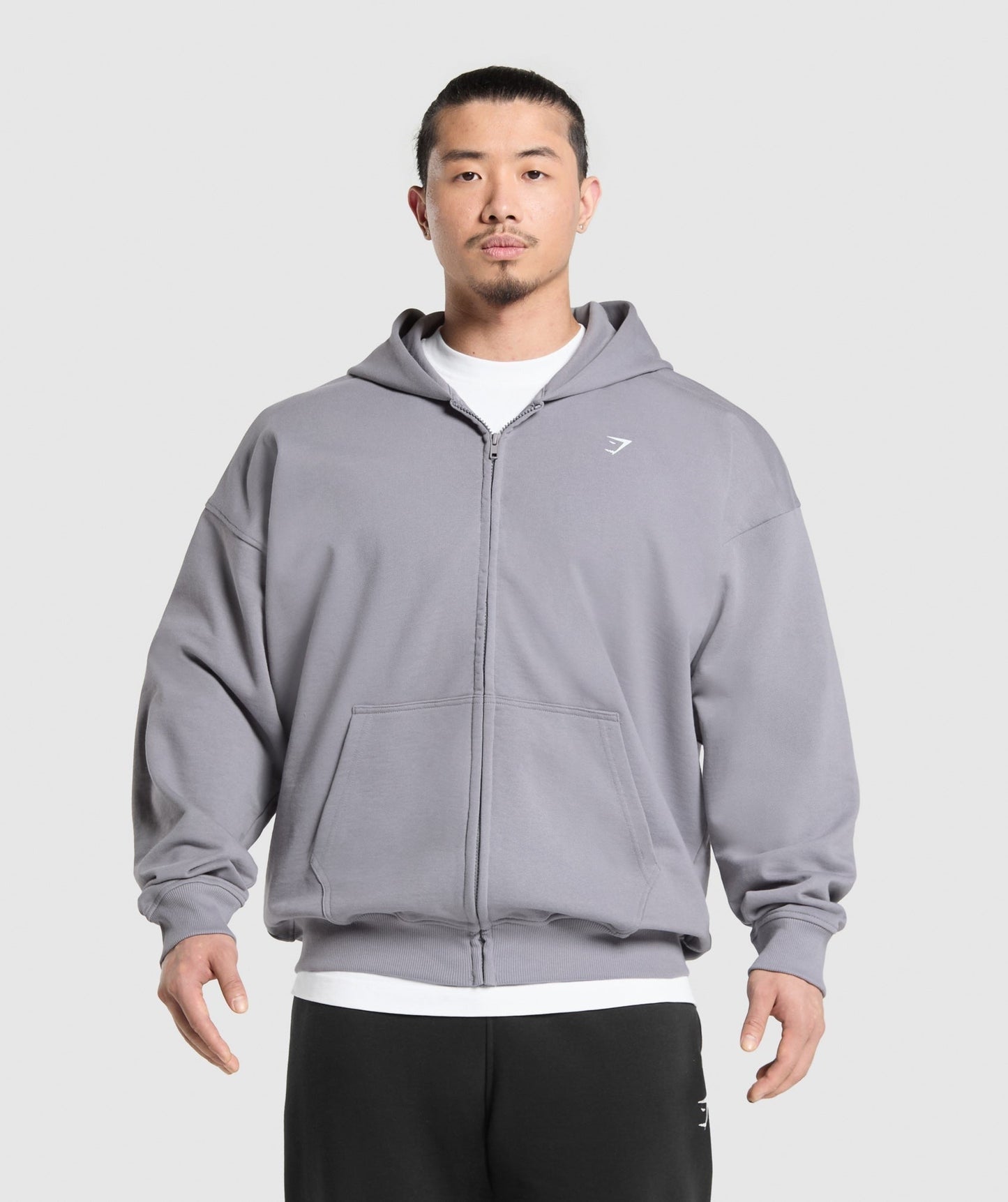 Gymshark Atlas Zip Up Hoodie - Medium Grey