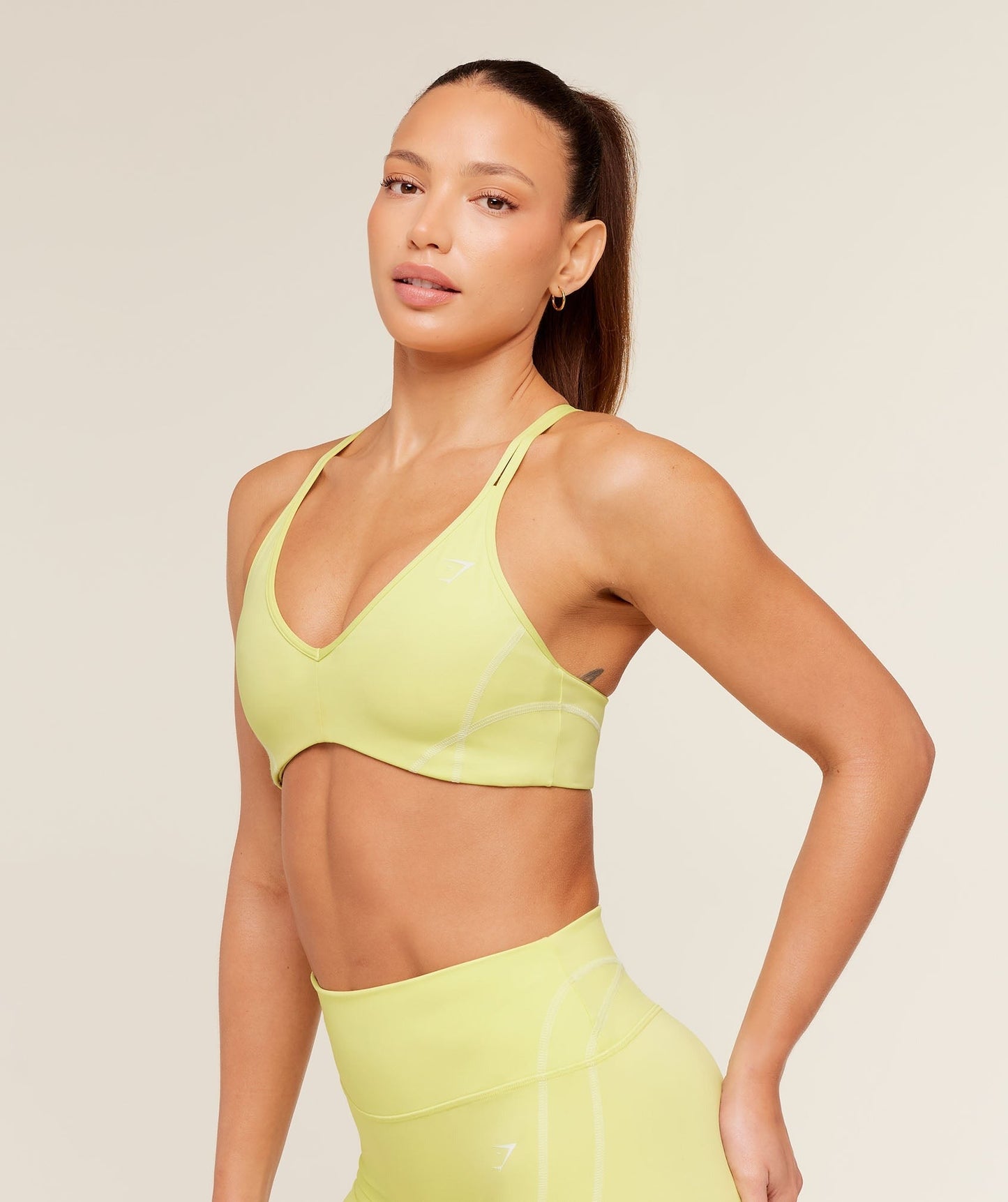 Gymshark Volt Light Support Sports Bra - Sorbet Yellow/White