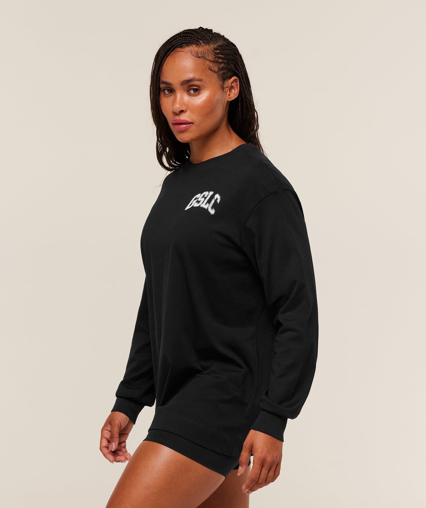 Gymshark GSLC Graphic Oversized Long Sleeve Top - Black