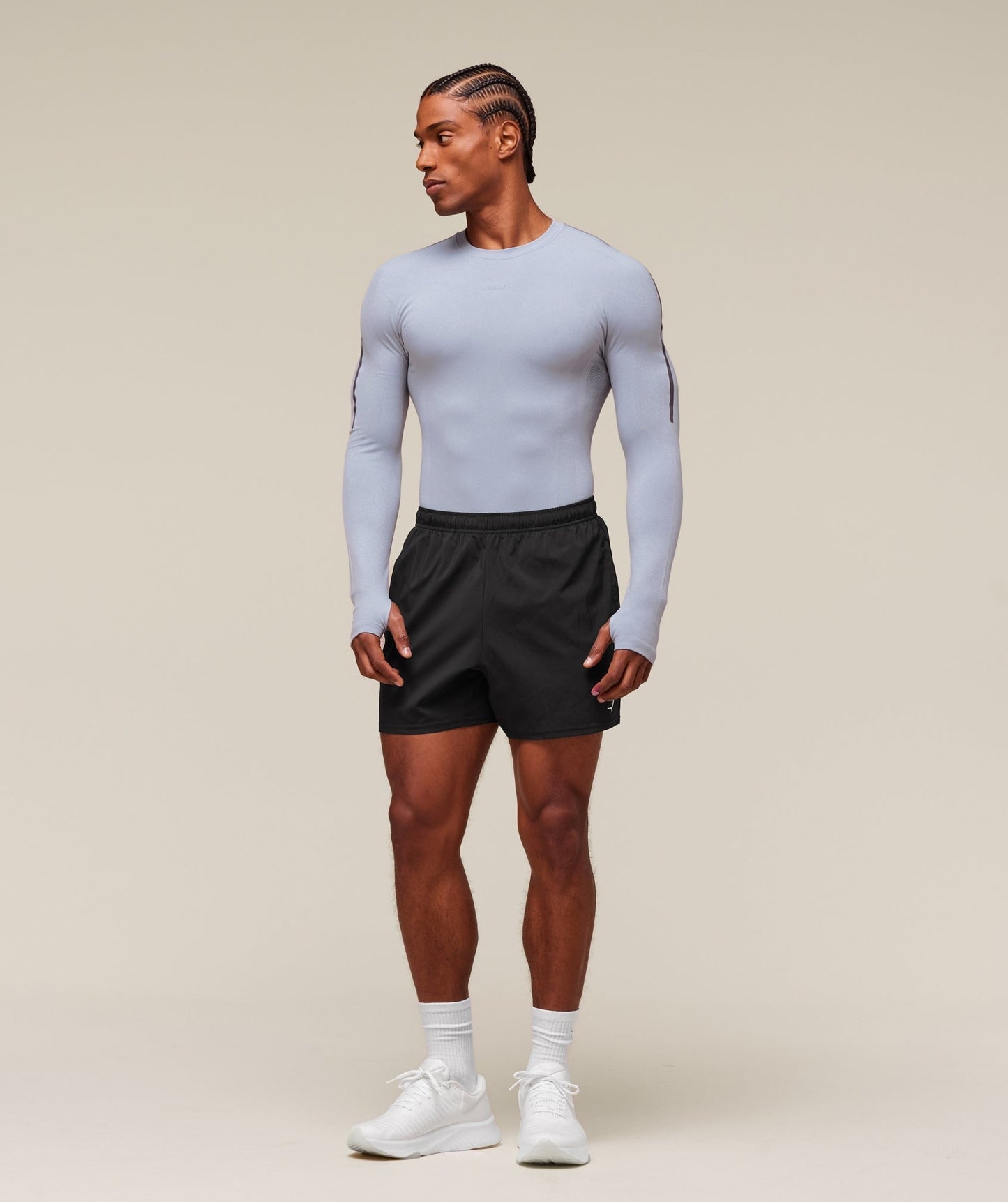 Gymshark everywear Warp Knit LS T-Shirt - Pale Blue