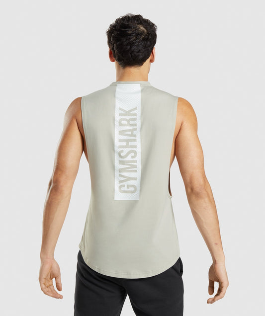 Gymshark Bold Drop Arm Tank - Pebble Grey