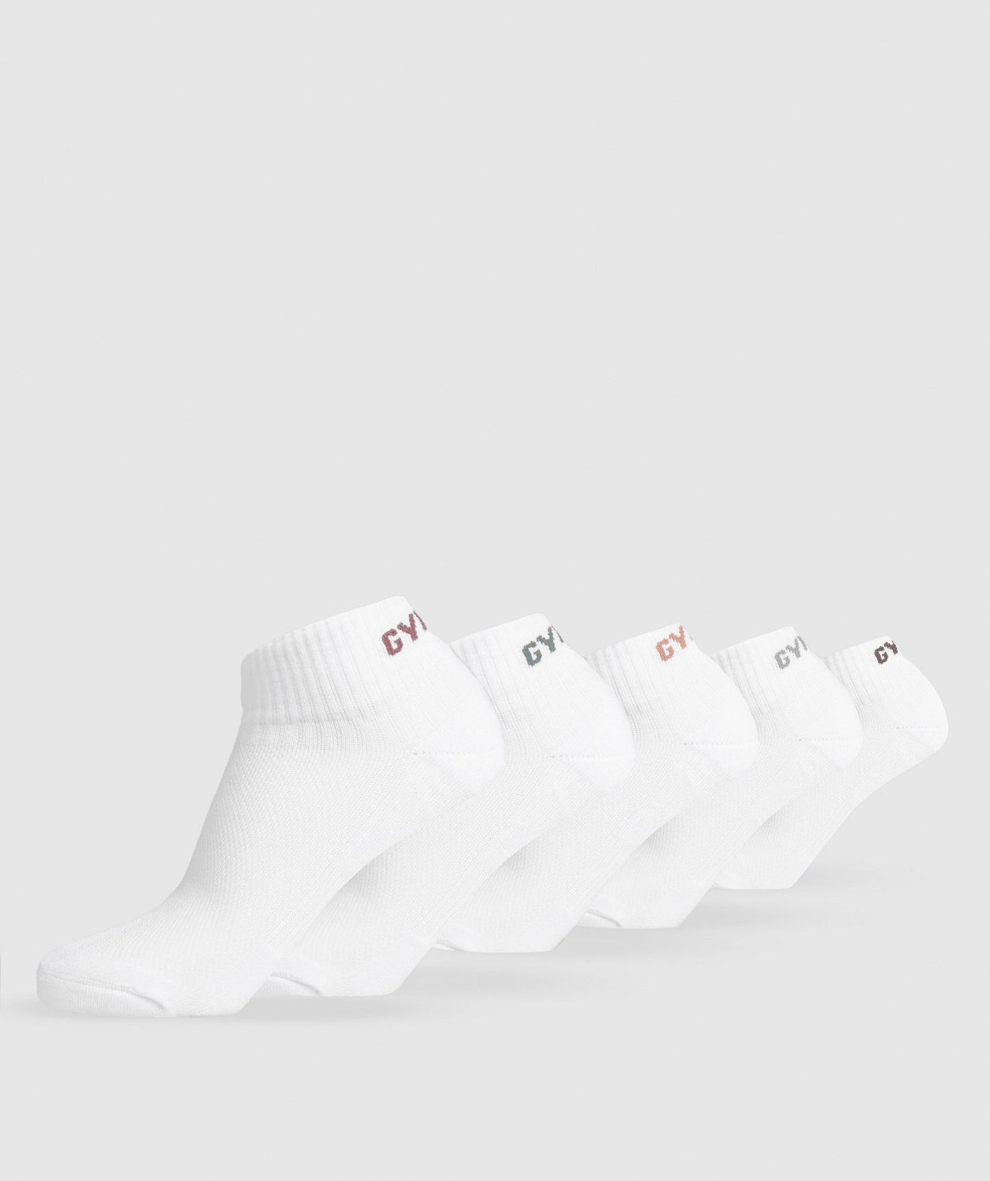 Gymshark Quarter Socks 5pk - Metal Purple/Rest Pink/Calm Pink/Celeste Blue/Brushed Purple