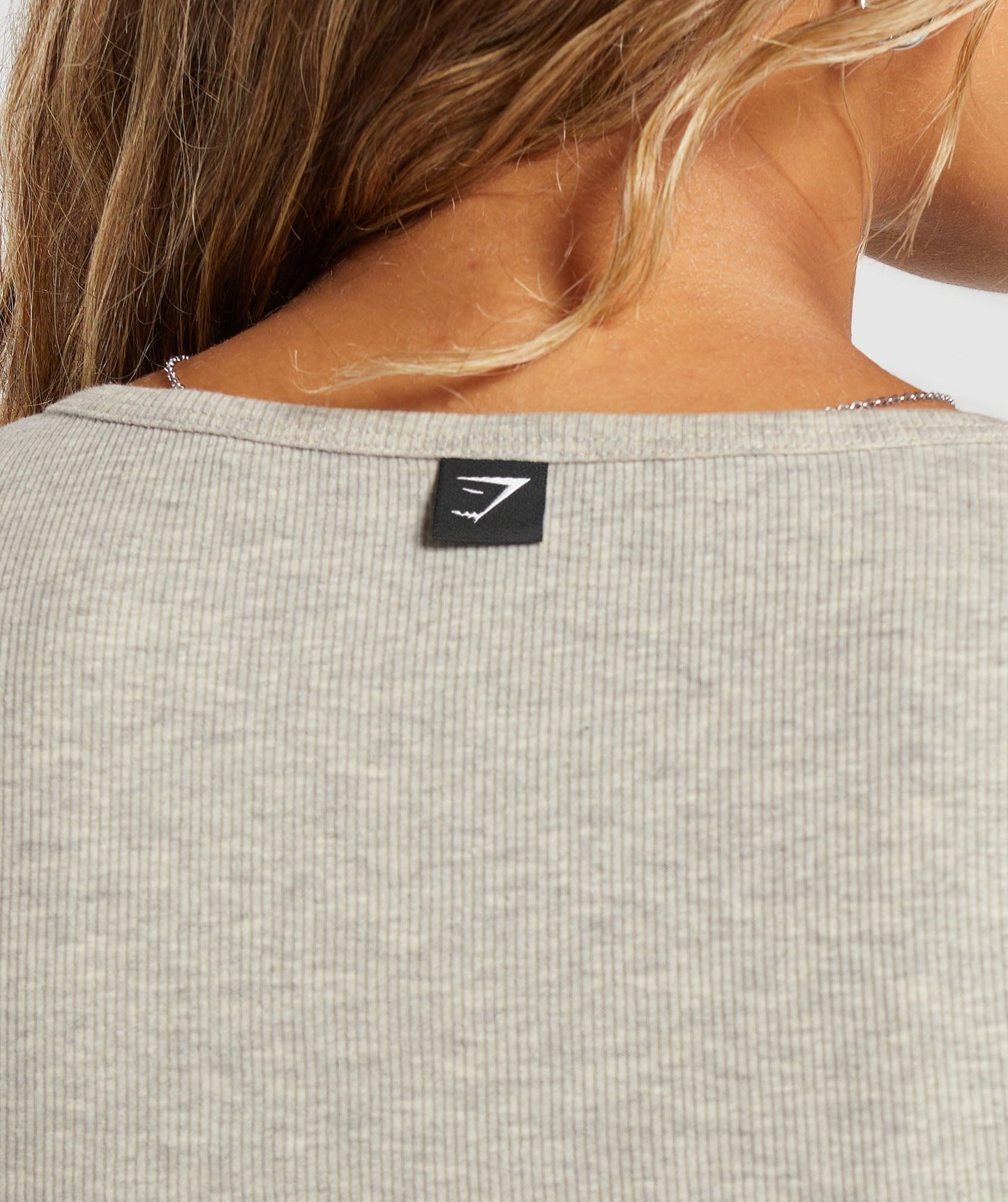 Gymshark Rib Long Sleeve Top - Stone Grey Marl