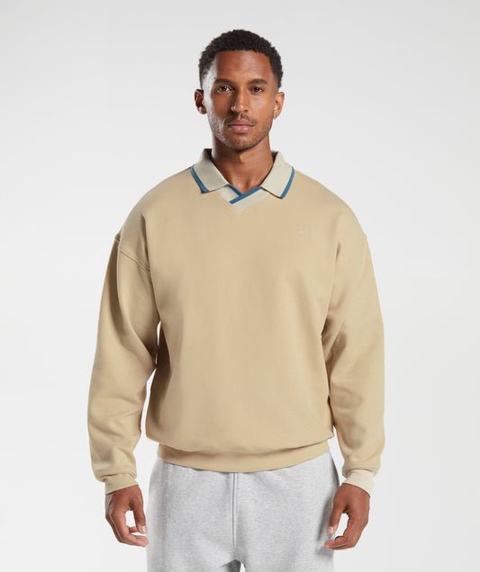 Gymshark Rest Day Street Polo Pullover - Desert Beige