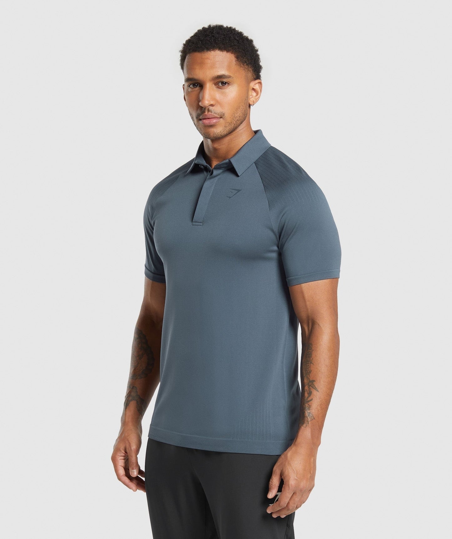 Gymshark Seamless Polo Shirt - Titanium Blue