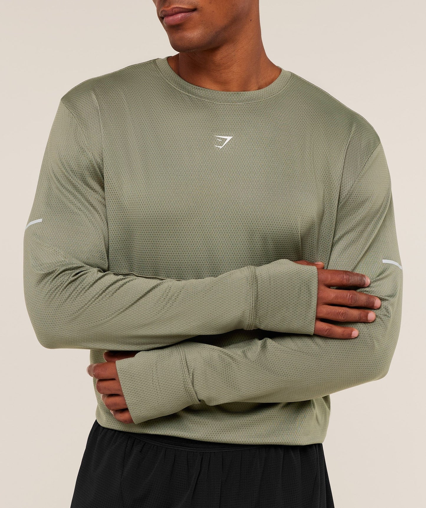 Gymshark Running Long Sleeve T-Shirt - Base Green