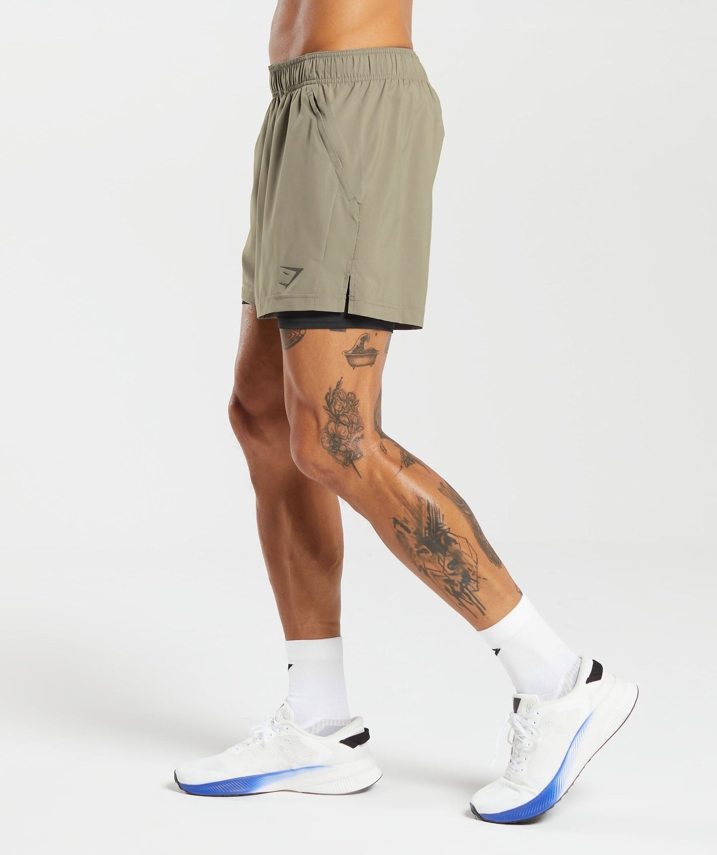 Gymshark Sport 5" 2 in 1 Shorts - Linen Brown/Black