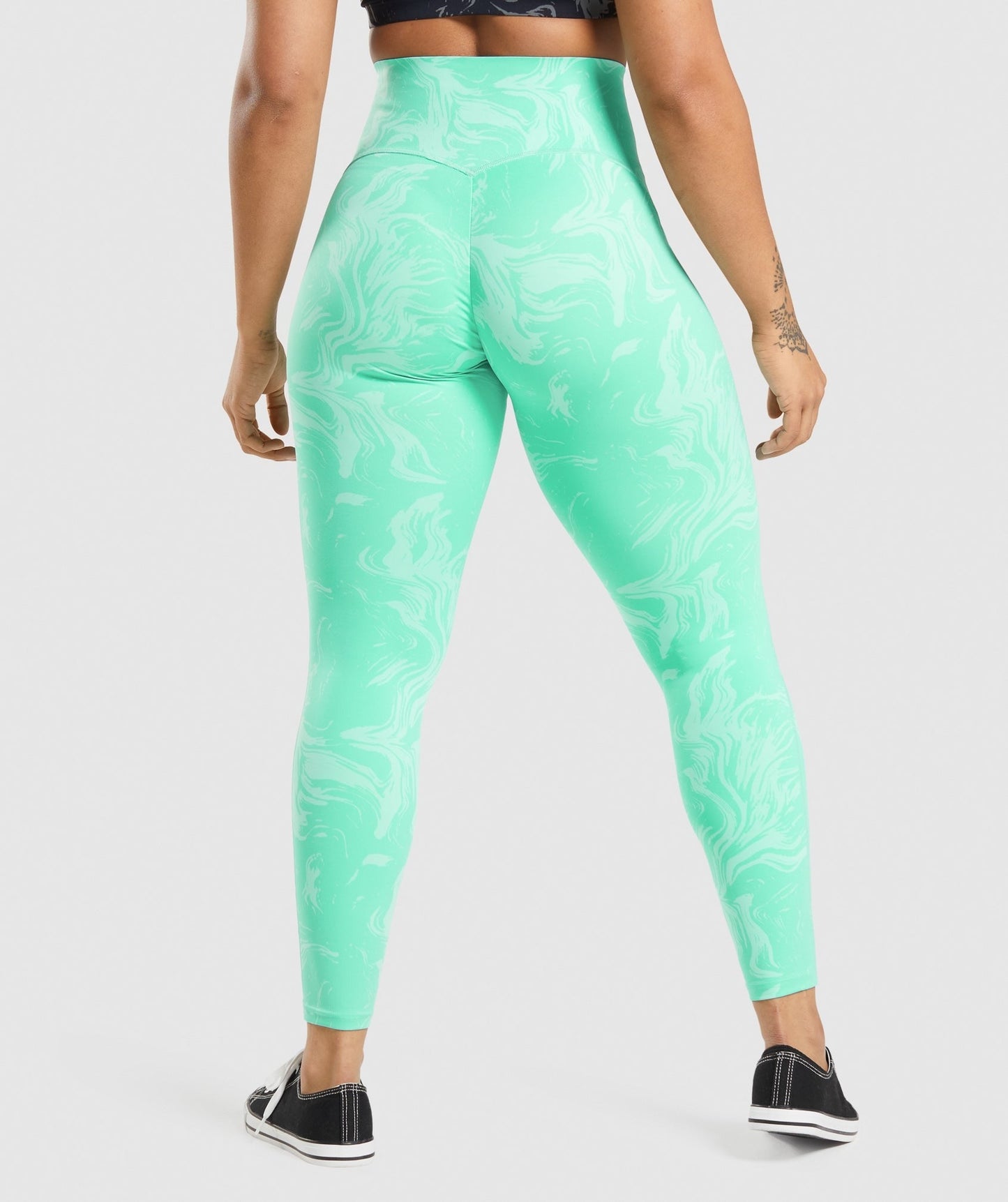 Gymshark Waist Support Leggings - Bright Turquoise Print