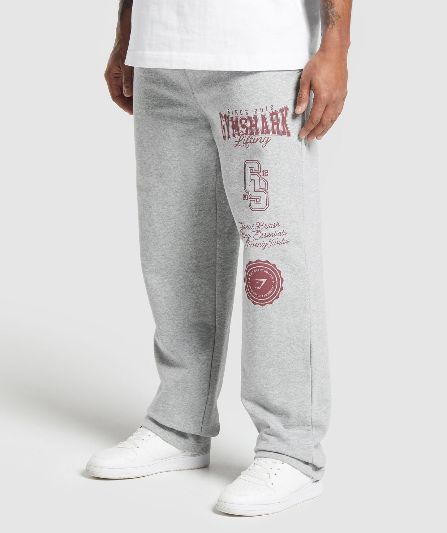 Gymshark Lifting Essentials Straight Leg Pant - Light Grey Core Marl