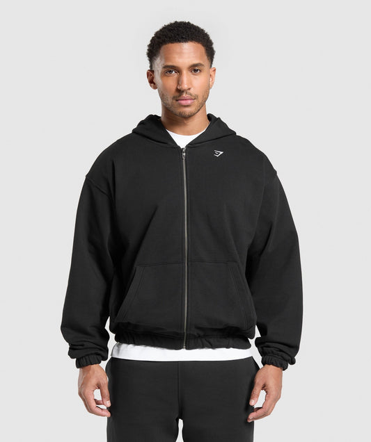 Gymshark Rest Day Essentials Zip Hoodie - Black