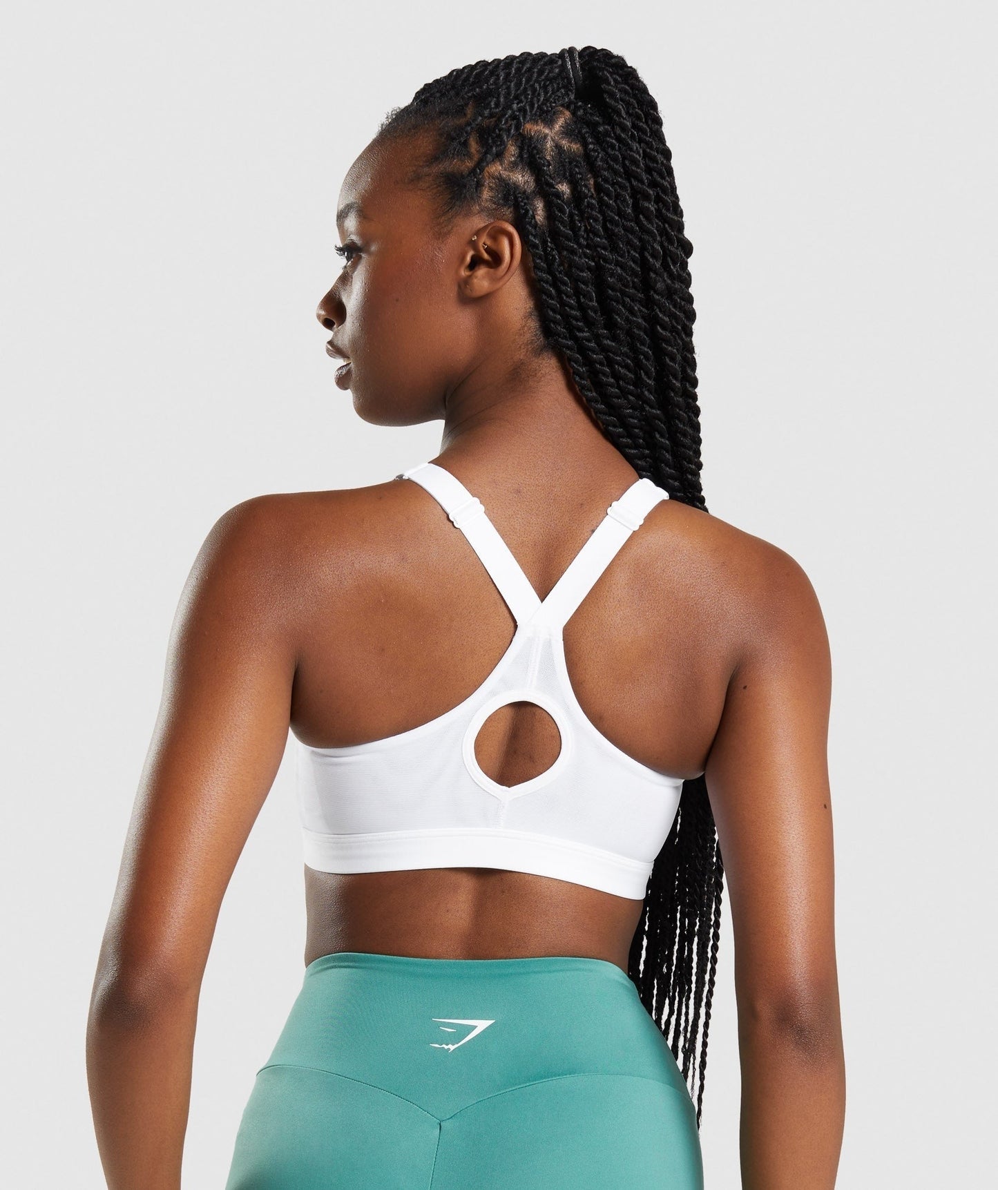 Gymshark Zip Up Sports Bra - White