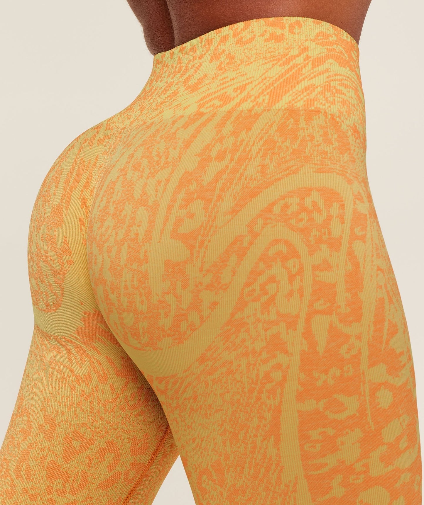 Gymshark Adapt Animal X Whitney Leggings - Sorbet Yellow / Dayglow Peach