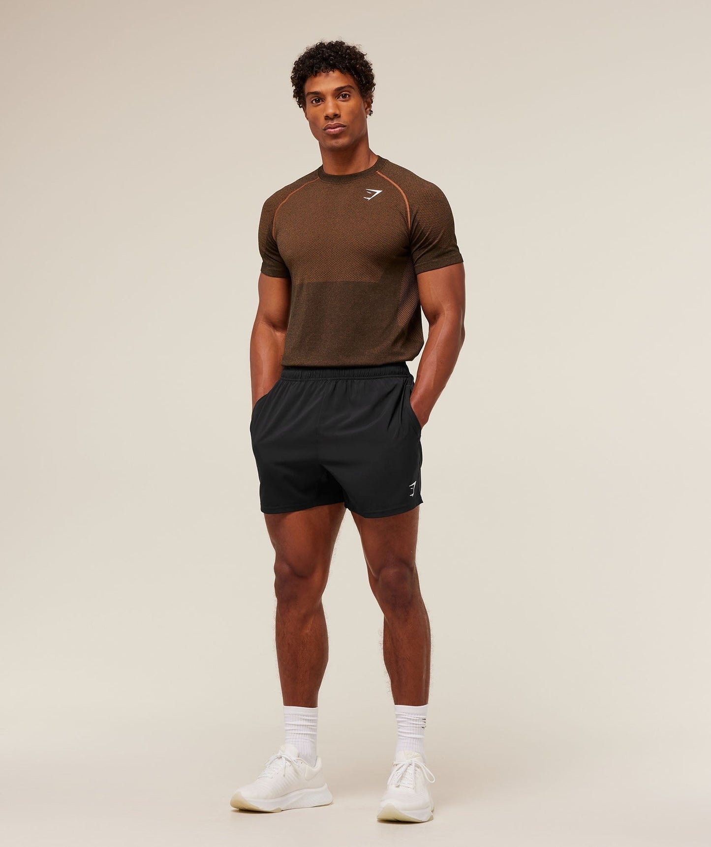 Gymshark Vital Seamless T-Shirt - Black/Spiced Brown