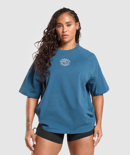 Gymshark Legacy Logo Oversized T-Shirt - Success Blue