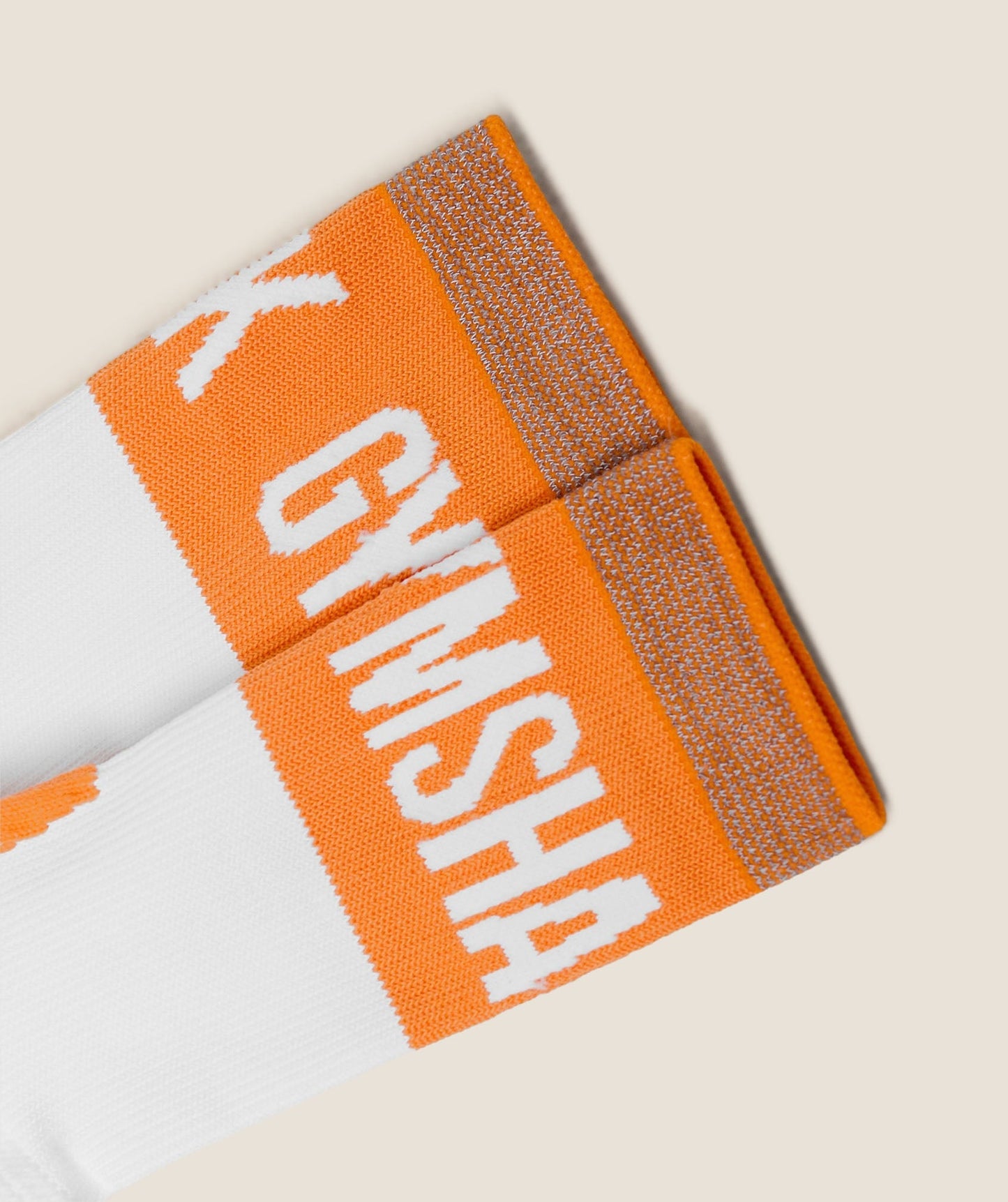 Gymshark Hybrid Training Grip Socks Single - White/Dayglow Peach