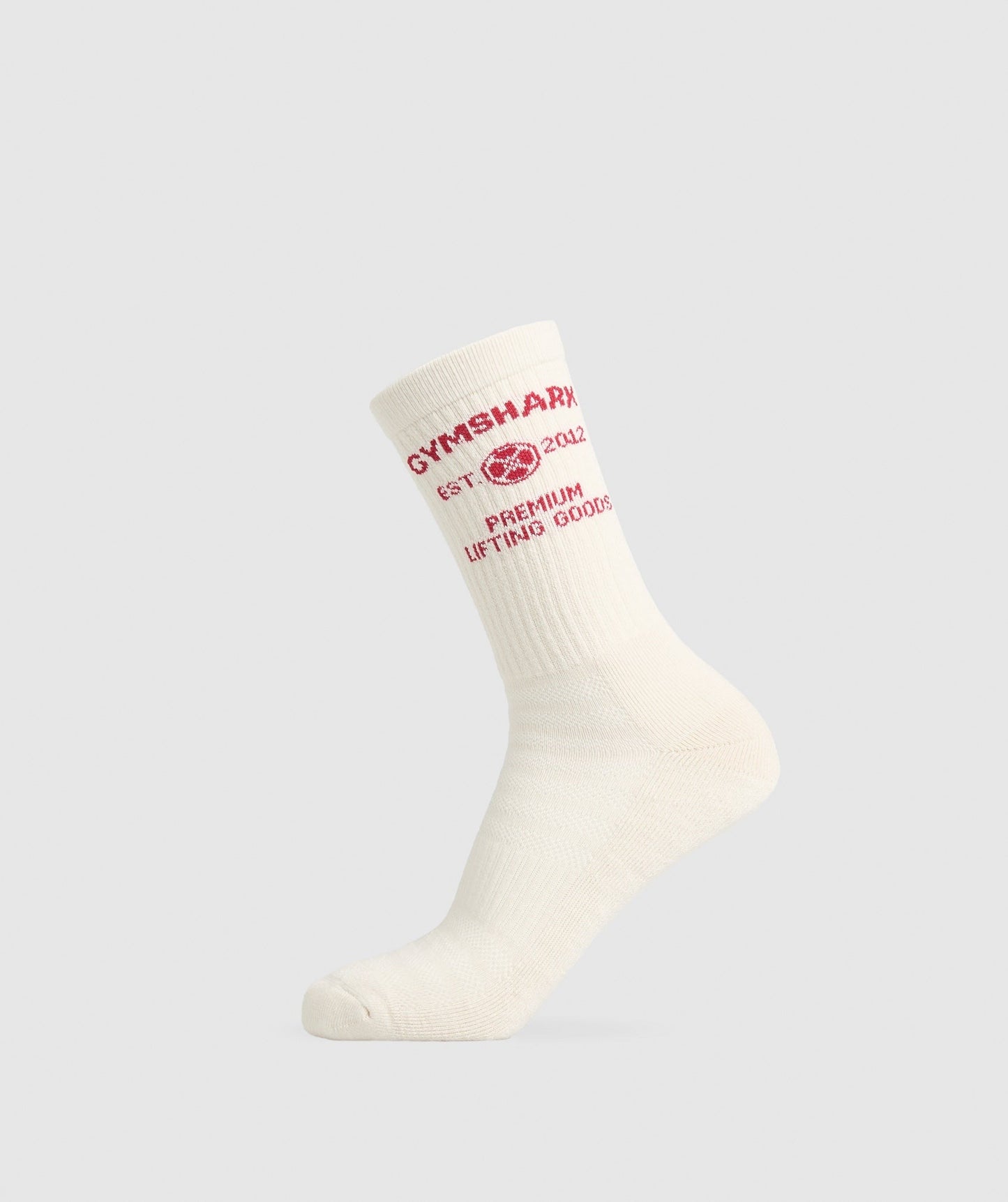 Gymshark Weight Plate Crew Socks Single - Oat White
