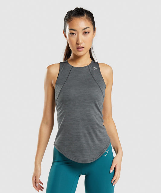 Gymshark Speed Tank - Black/Charcoal Marl