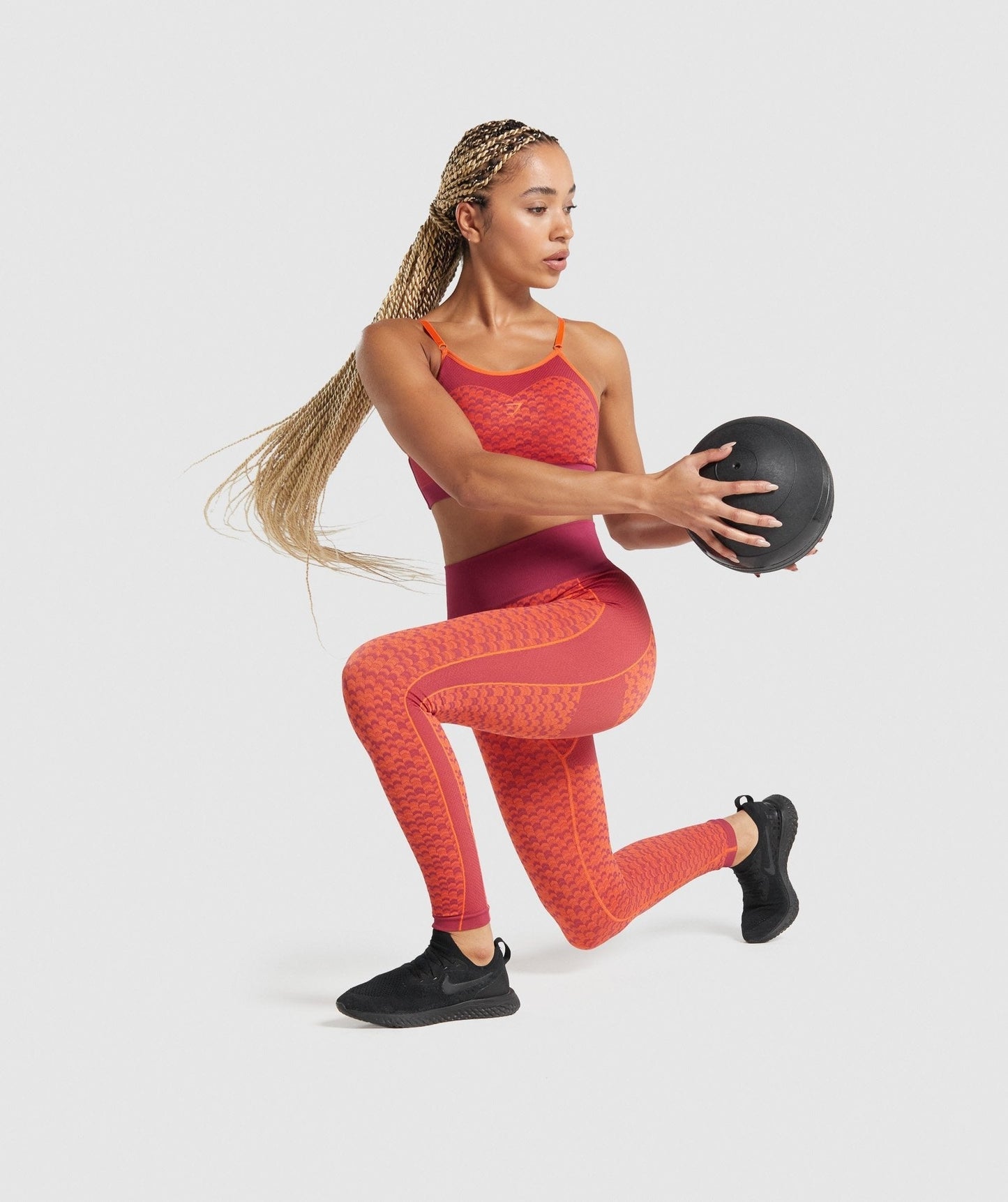 Gymshark WTFlex Seamless High Waisted Leggings - Chevron | Pink