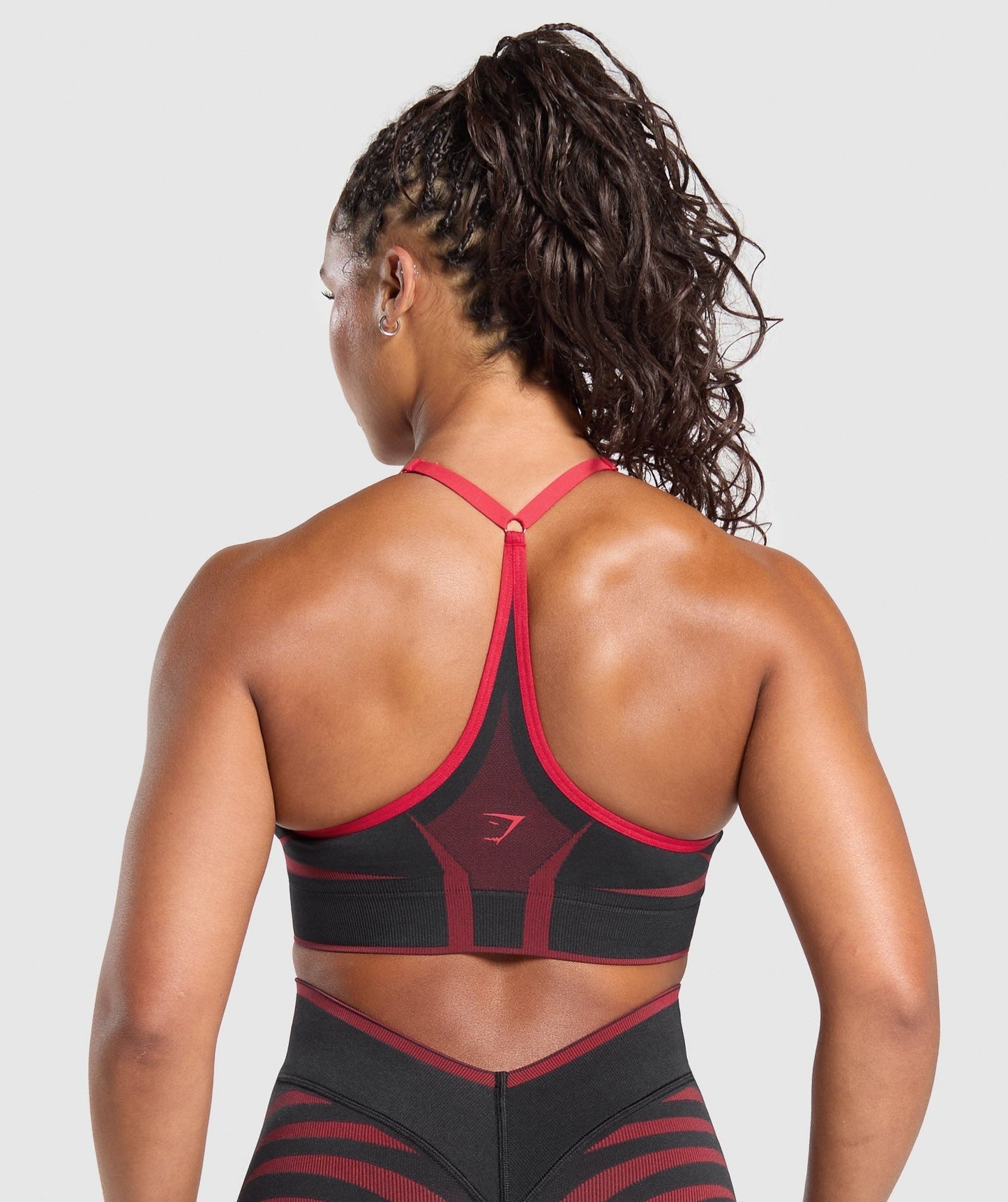 Gymshark Apex Lift Seamless Sports Bra - Black/Carmine Red