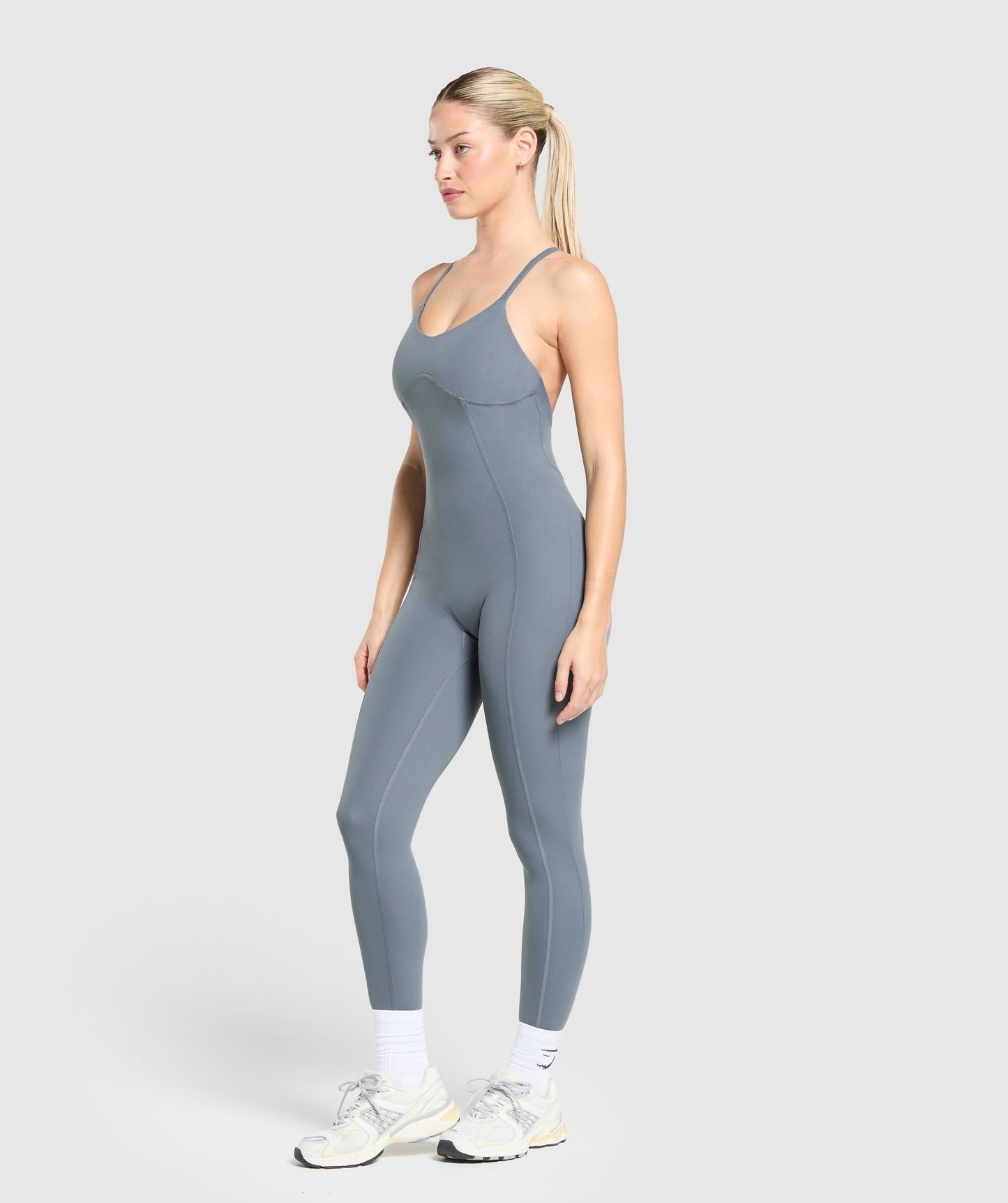 Gymshark Strappy All in One Full Length - Iron Blue