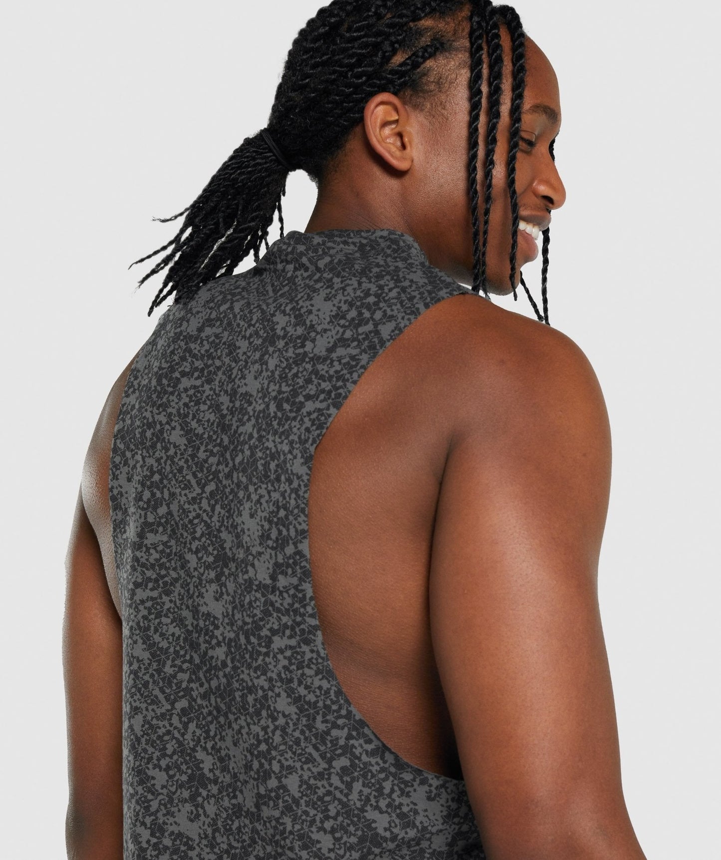 Gymshark Critical 2.0 Drop Arm Tank - Charcoal Print