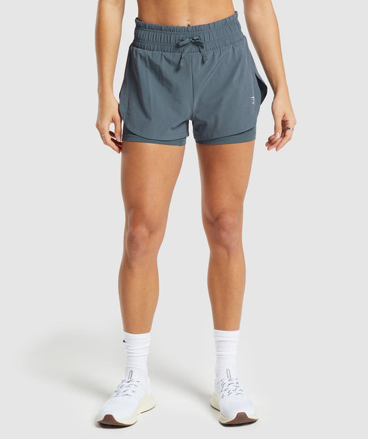 Gymshark Running 2 In 1 Shorts - Titanium Blue