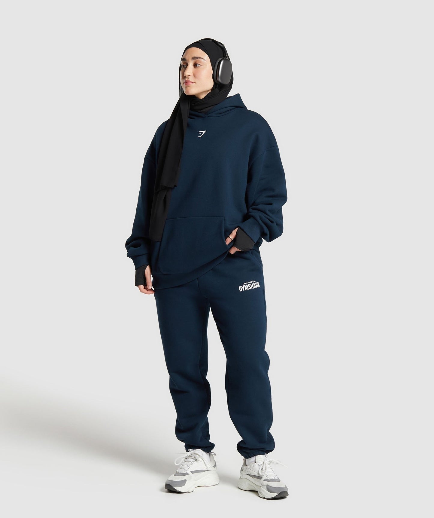 Gymshark GS X Leana Deeb Oversized Graphic Hoodie - Navy