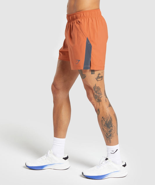 Gymshark Sport 5" Short - Muted Orange/Titanium Blue