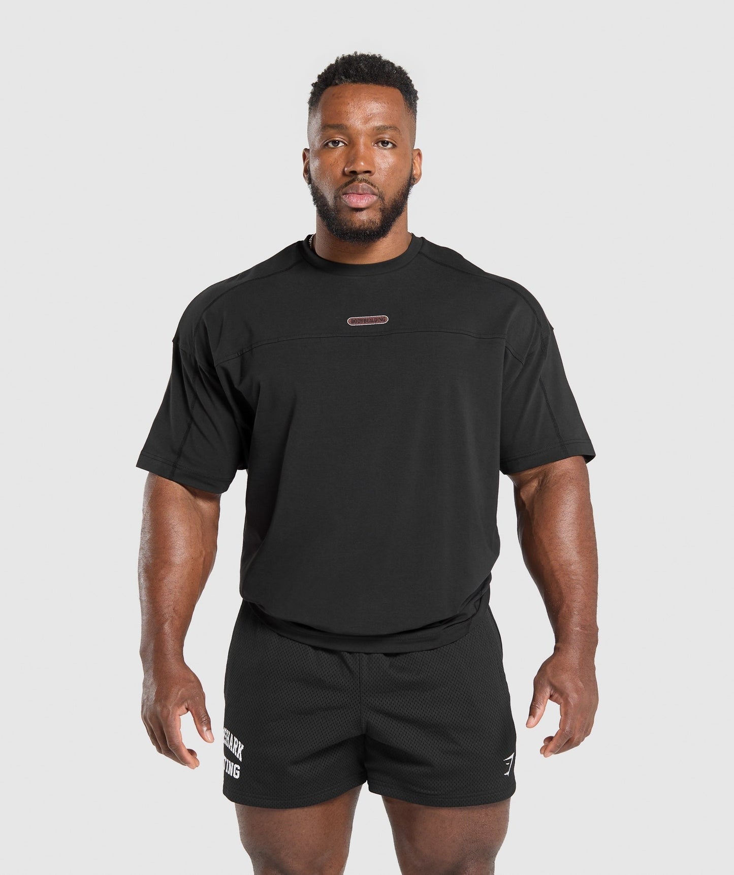 Gymshark Bodybuilding Graphic Short Sleeve T-Shirt - Black/Burgundy Brown