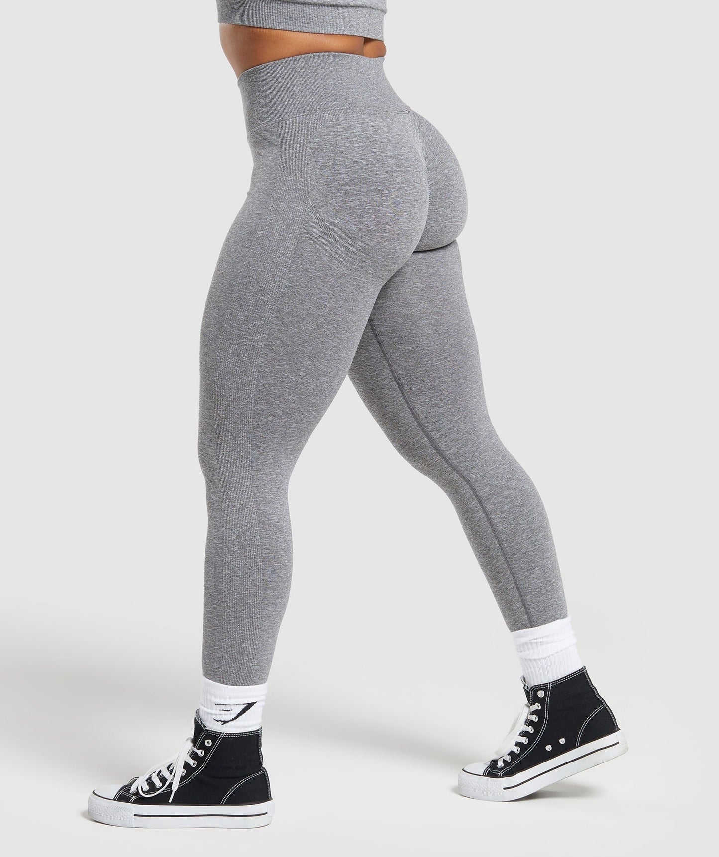 Gymshark Lift Seamless Leggings - Brushed Grey/White Marl