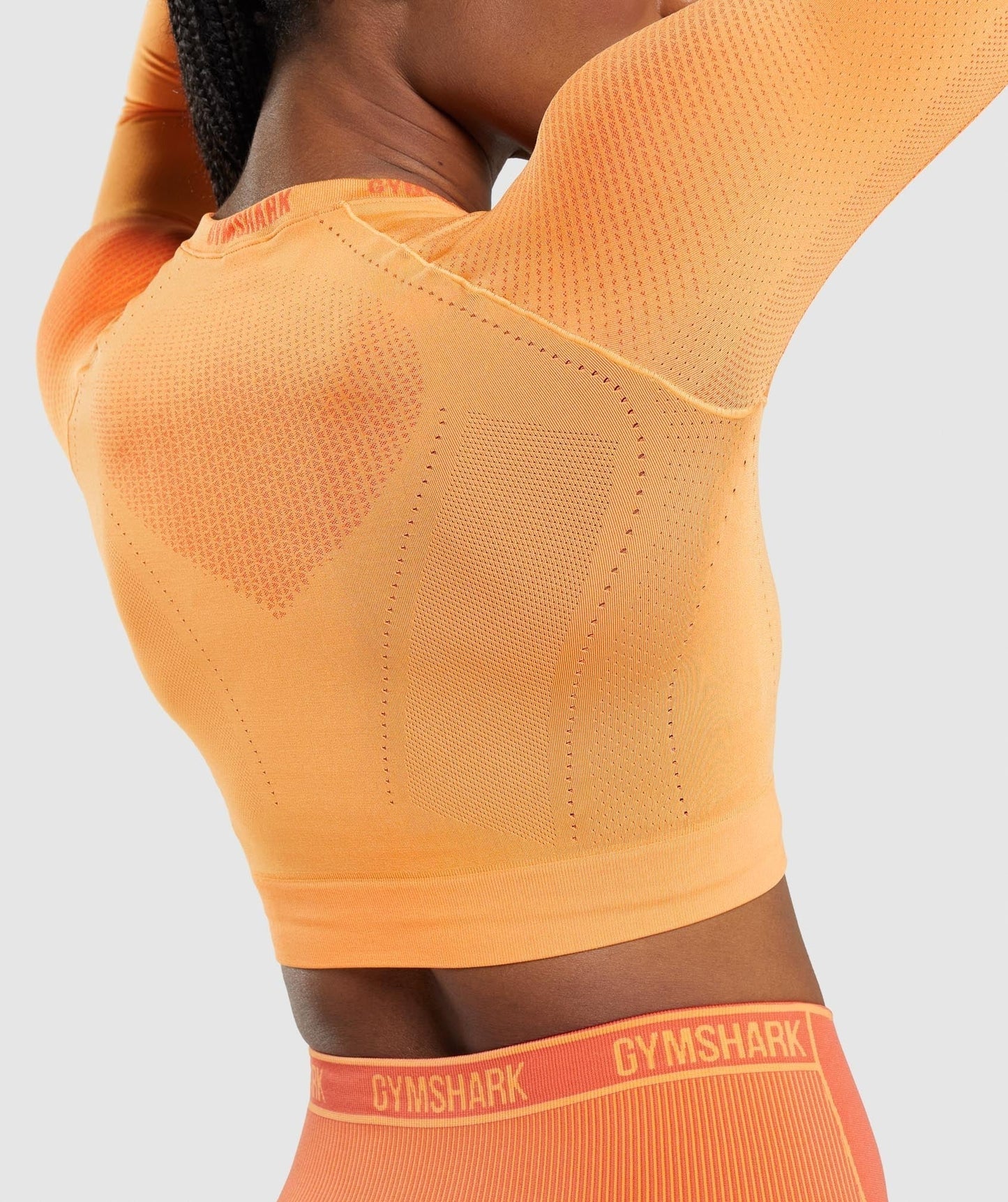 Gymshark Apex Seamless Crop Top - Apricot Orange/Papaya Orange