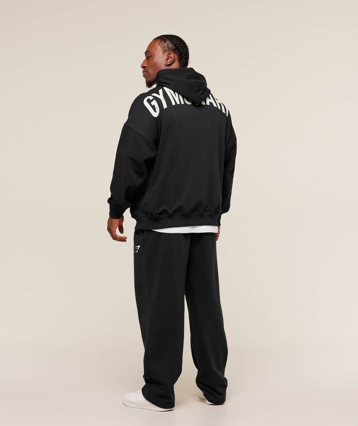 Gymshark Power Oversized Hoodie - Black/Oat White