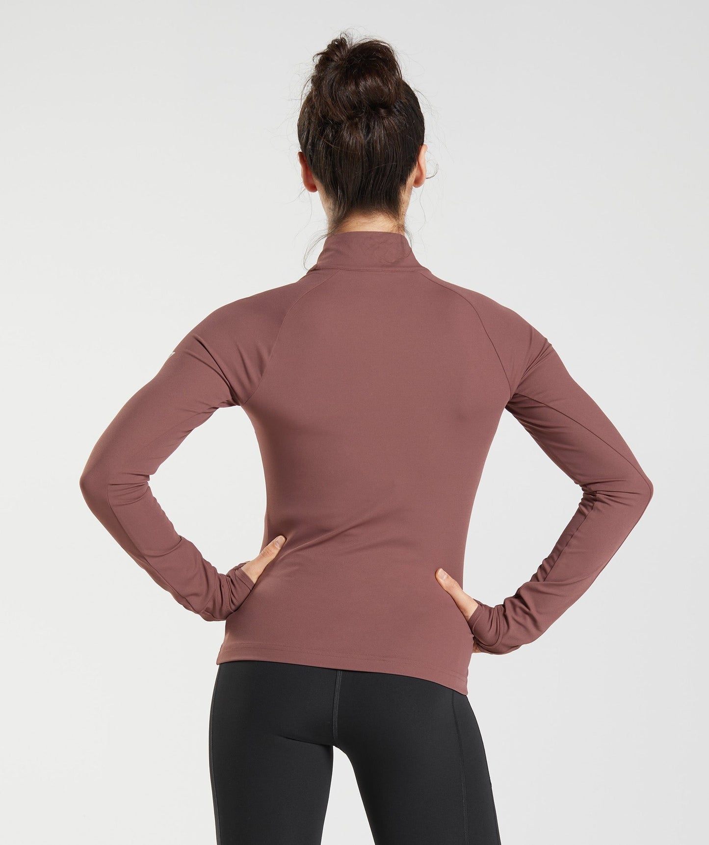 Gymshark Running 1/4 Zip - Magenta Brown