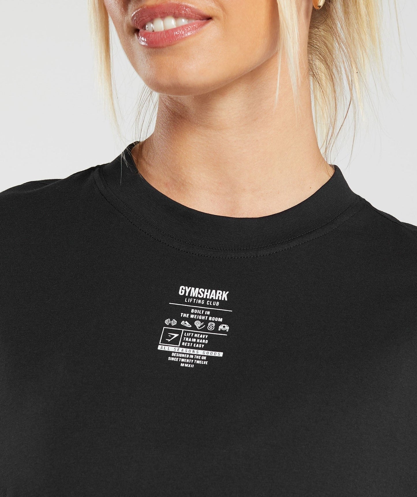 Gymshark Care Label Graphic Oversized T-Shirt - Black