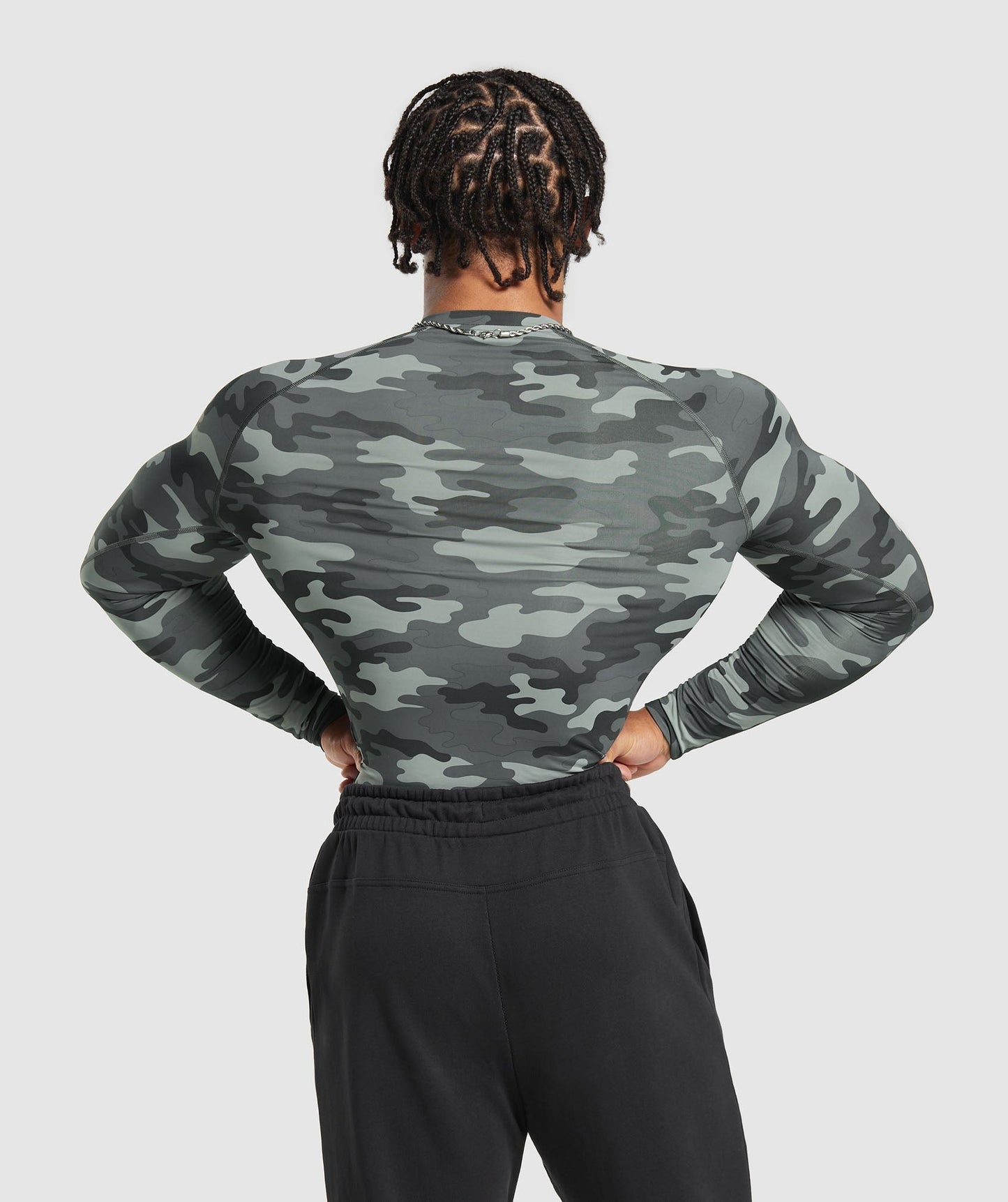 Gymshark Element Baselayer Long Sleeve T-Shirt - Grey Print