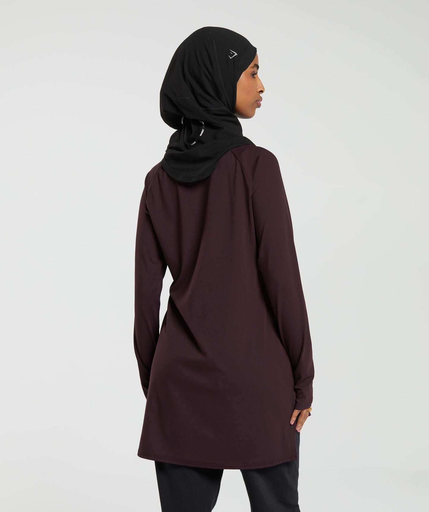 Gymshark Long Line Long Sleeve Top - Plum Brown