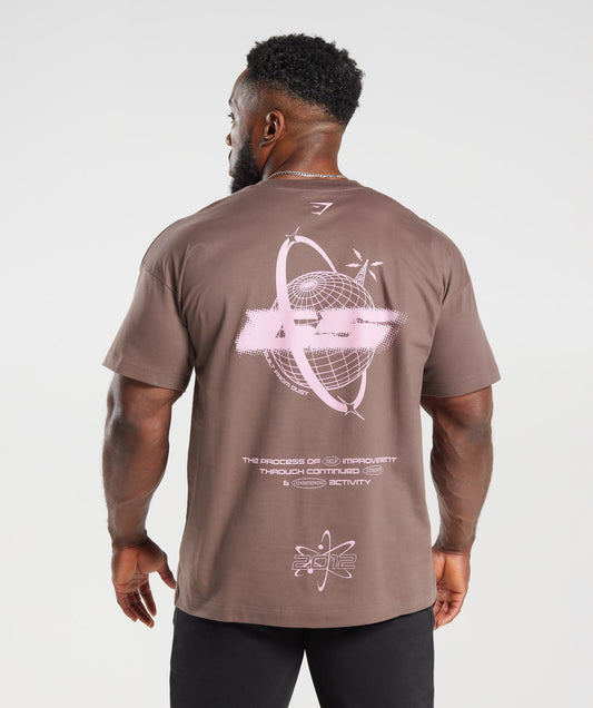 Gymshark Intergalactic Lifting Oversized T-Shirt - Walnut Mauve