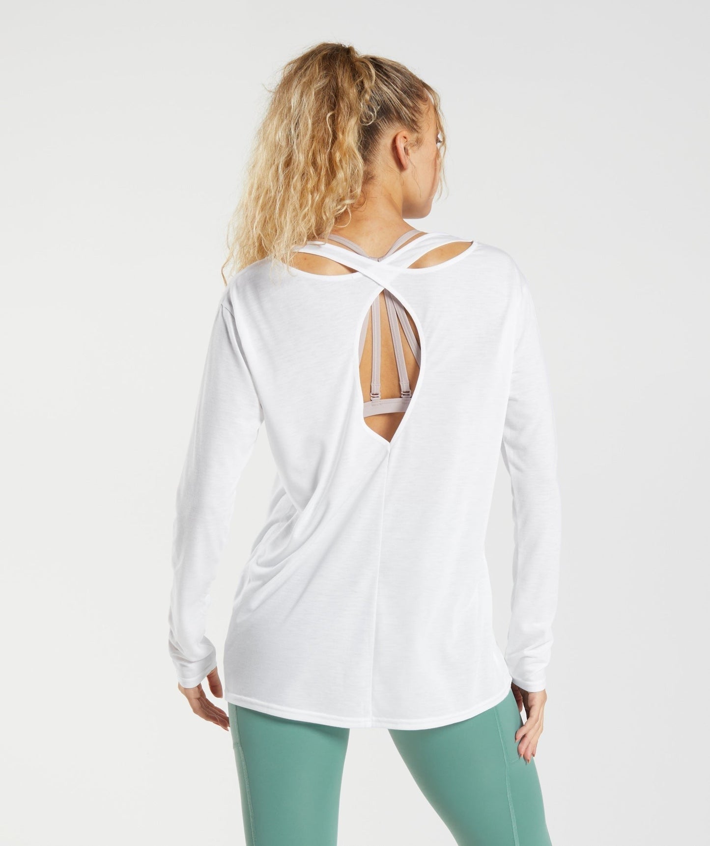Gymshark Super Soft Cut-Out Long Sleeve Top - White