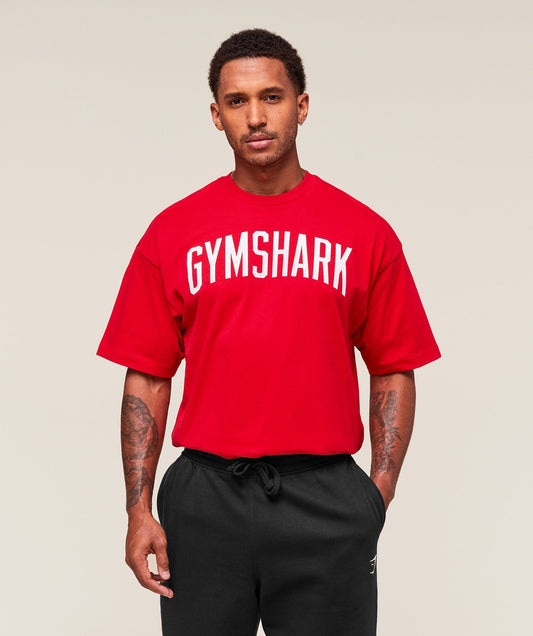 Gymshark Worn Graphic T-Shirt - Athletic Red
