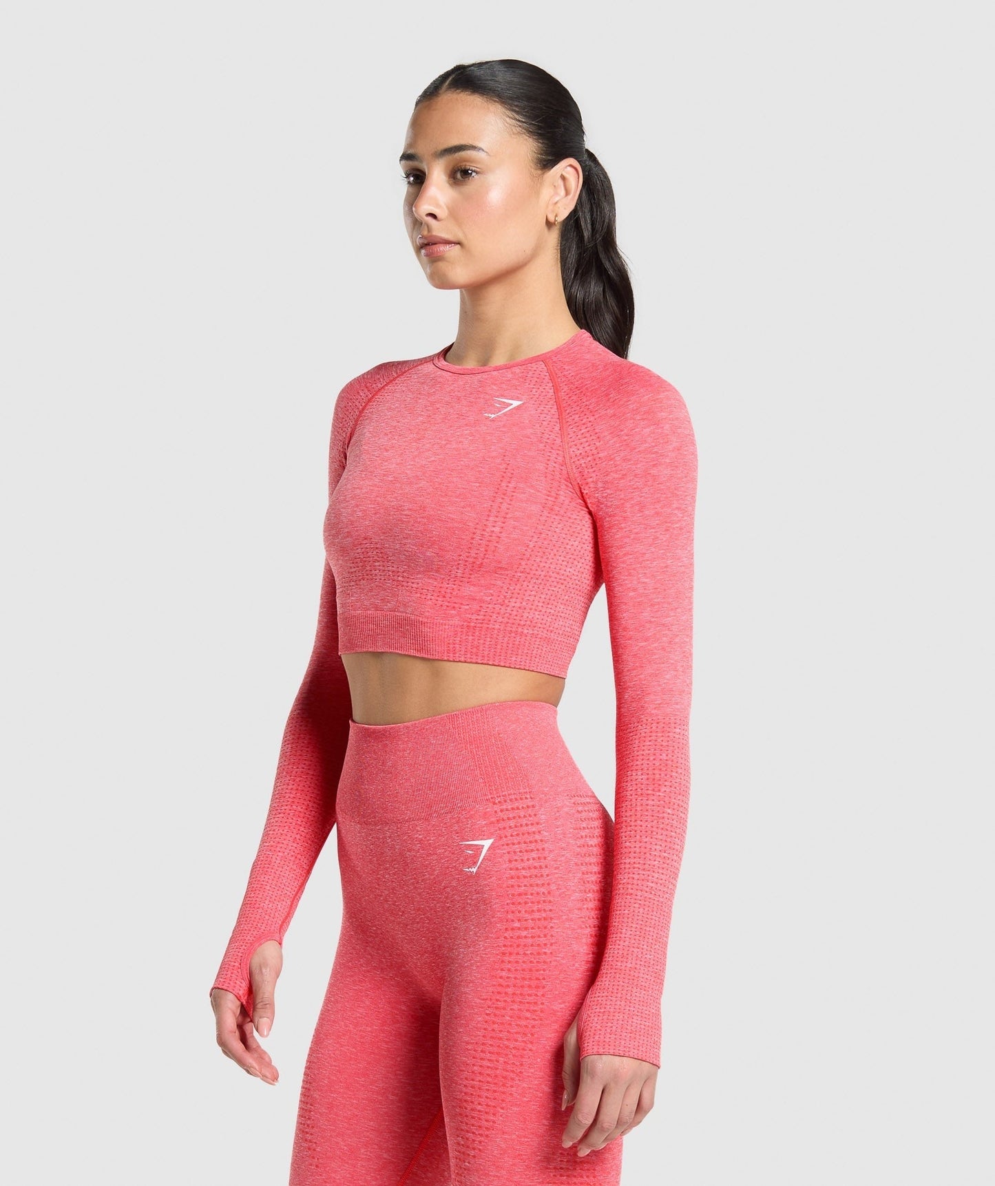 Gymshark Vital Crop Top - Coral Red/Marl