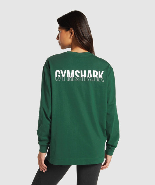 Gymshark Fraction Long Sleeve T-Shirt - Conditioning Green