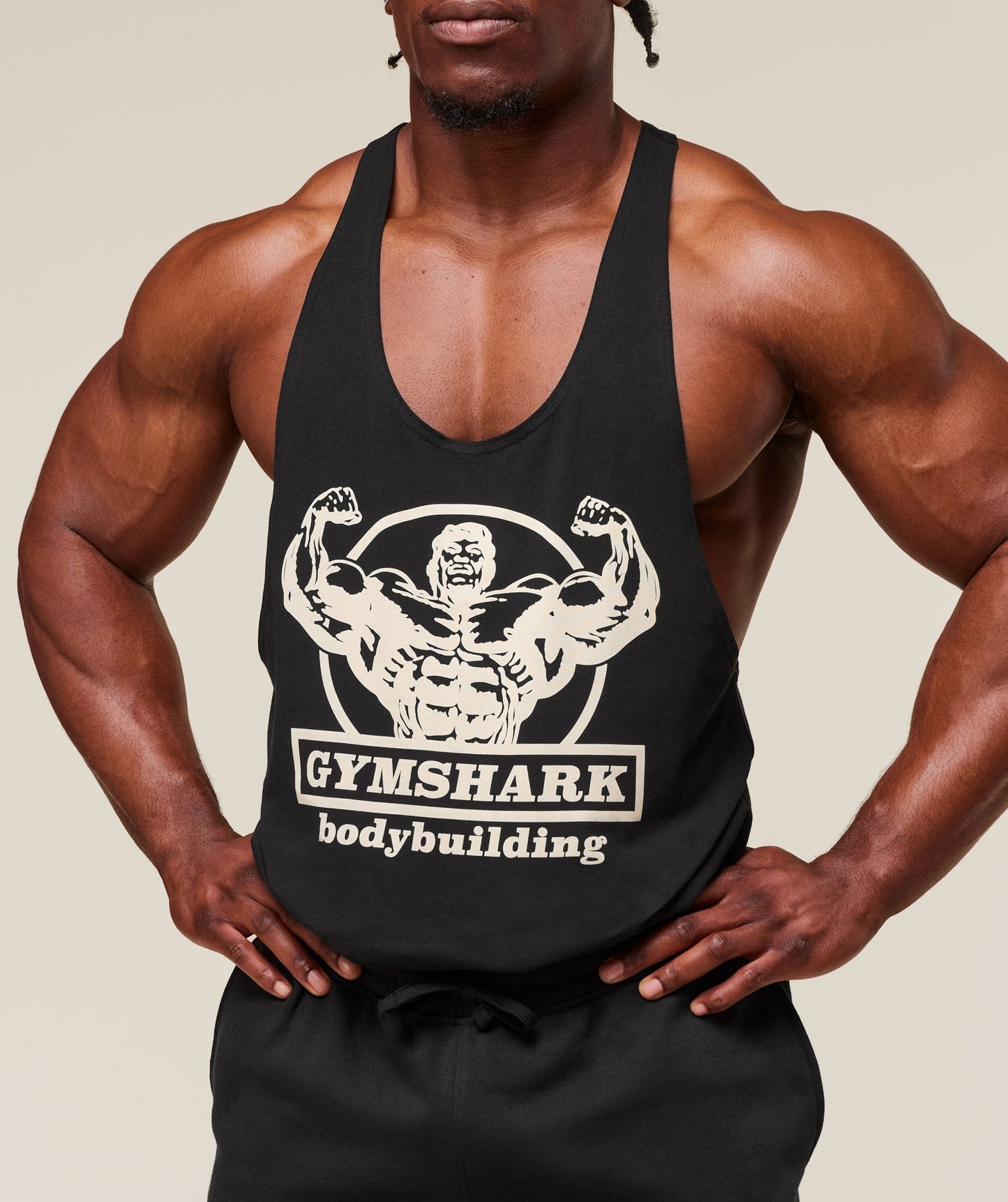 Gymshark Double Bicep Stringer - Black