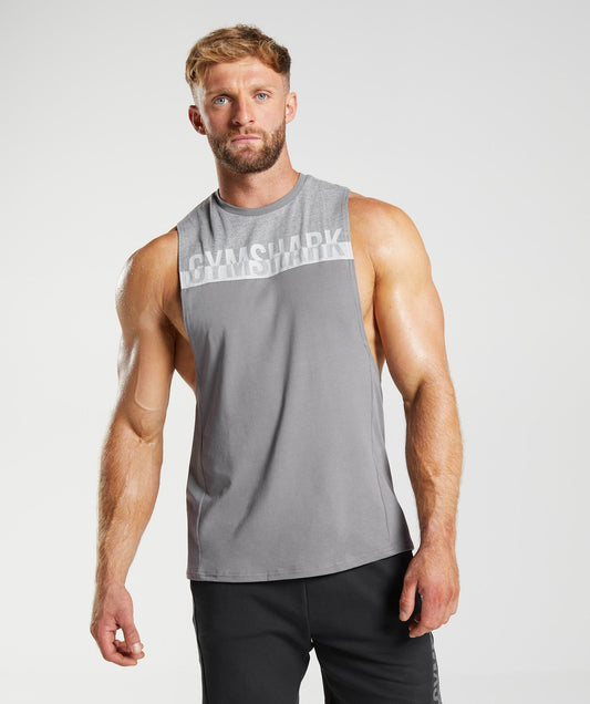 Gymshark Bold React Drop Arm Tank - Coin Grey