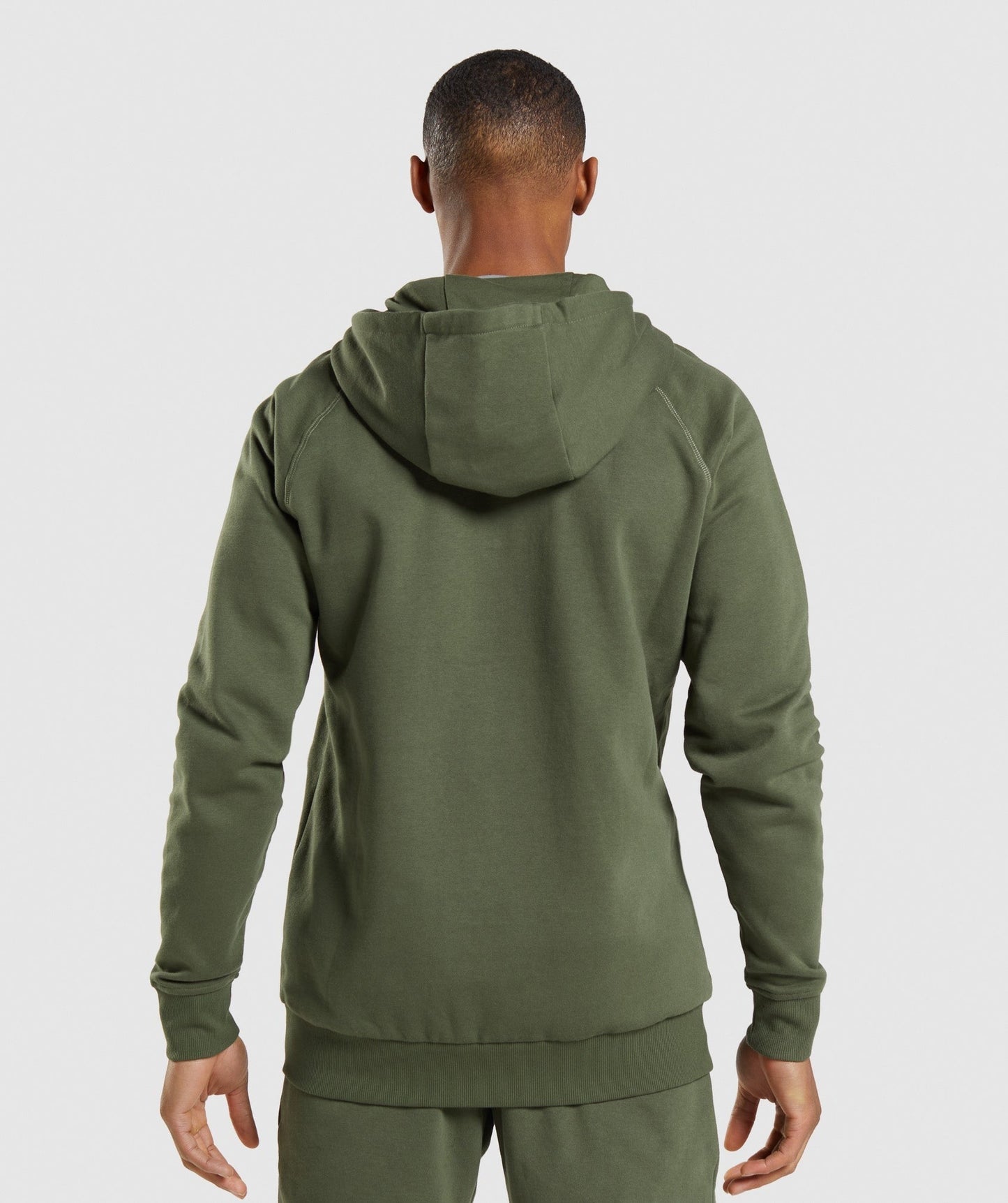 Gymshark Crest Zip Up Hoodie - Core Olive