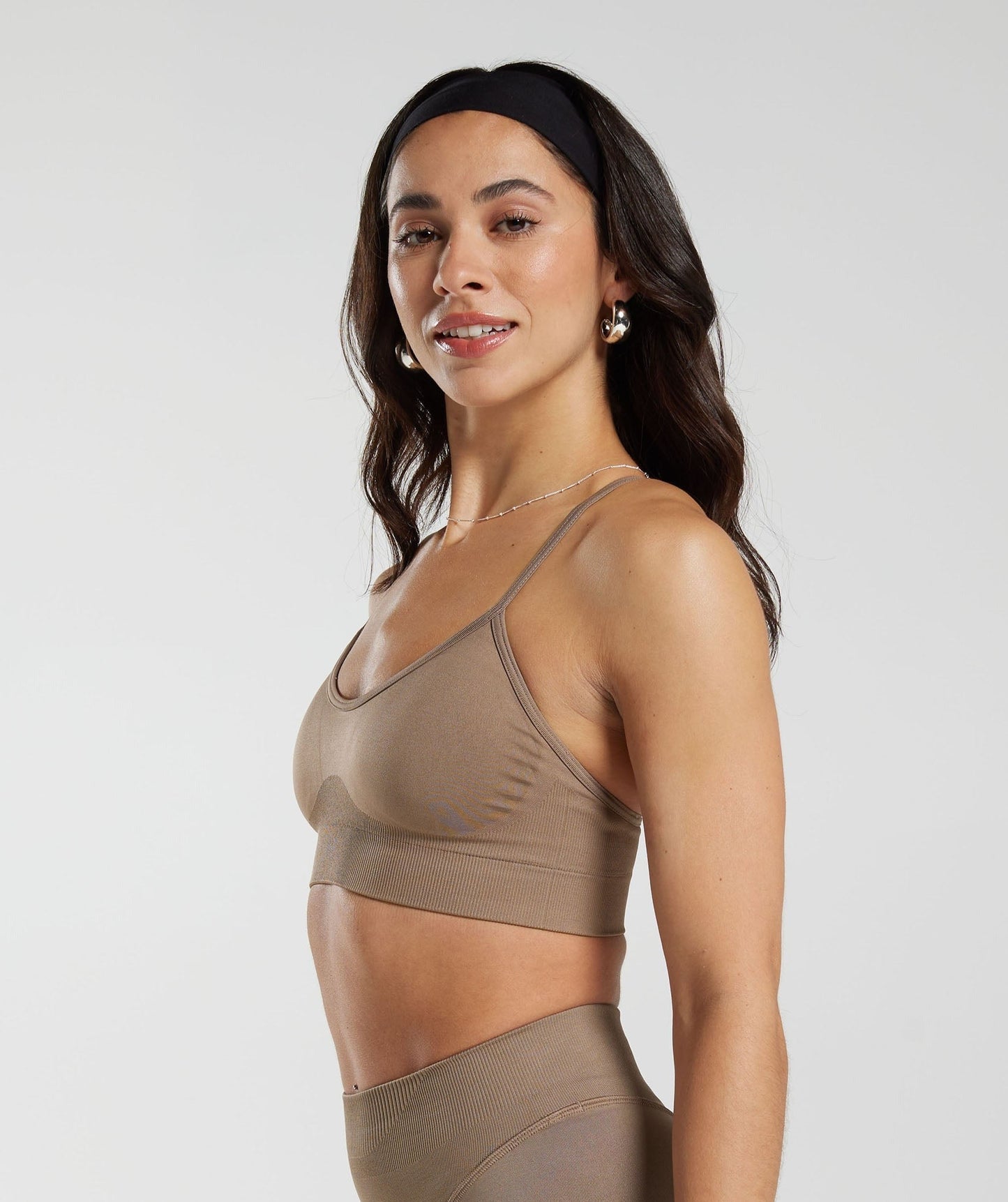 Gymshark Sweat Seamless Sports Bra - Fossil Brown