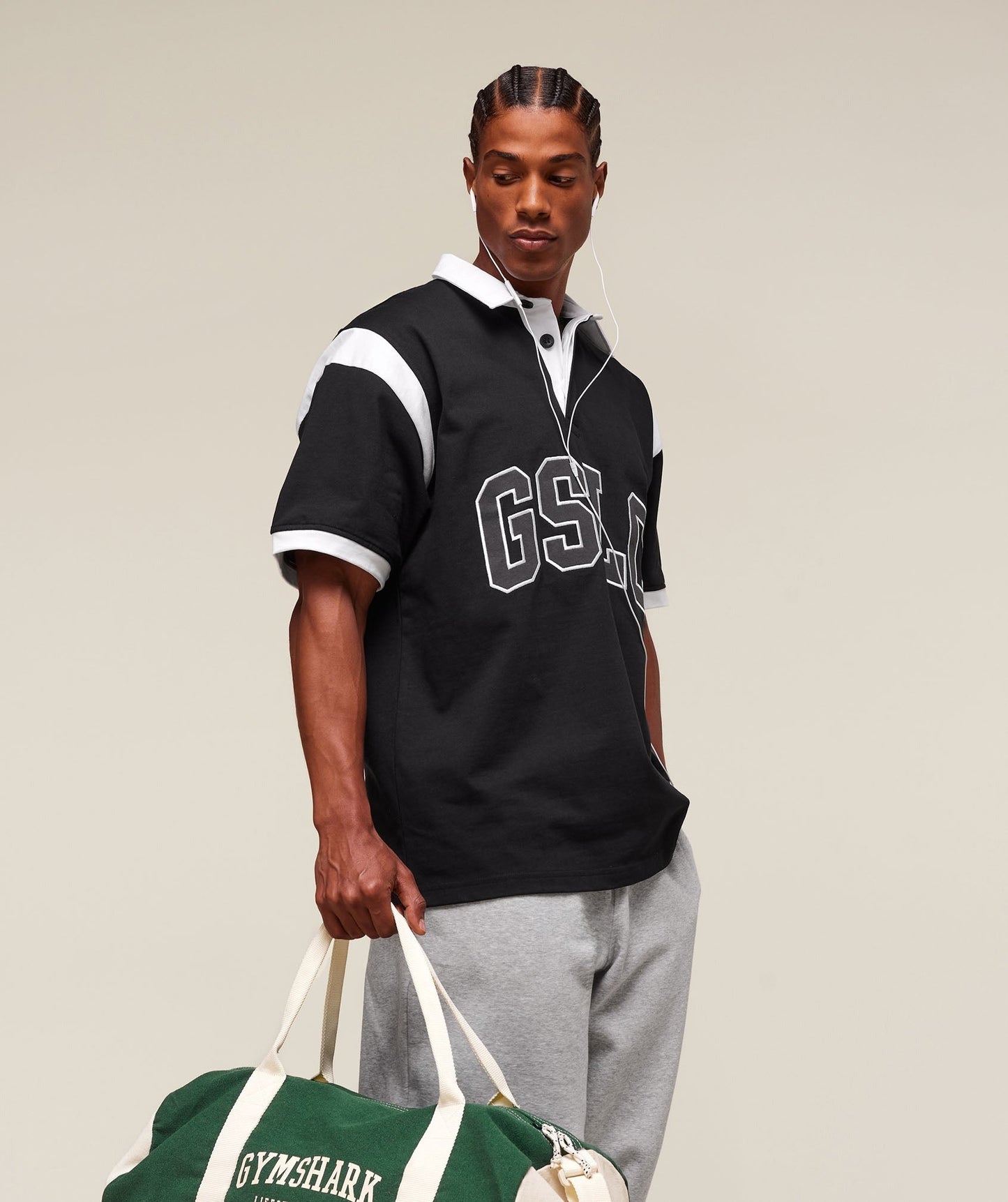 Gymshark GSLC Retro Polo Shirt - Black/White