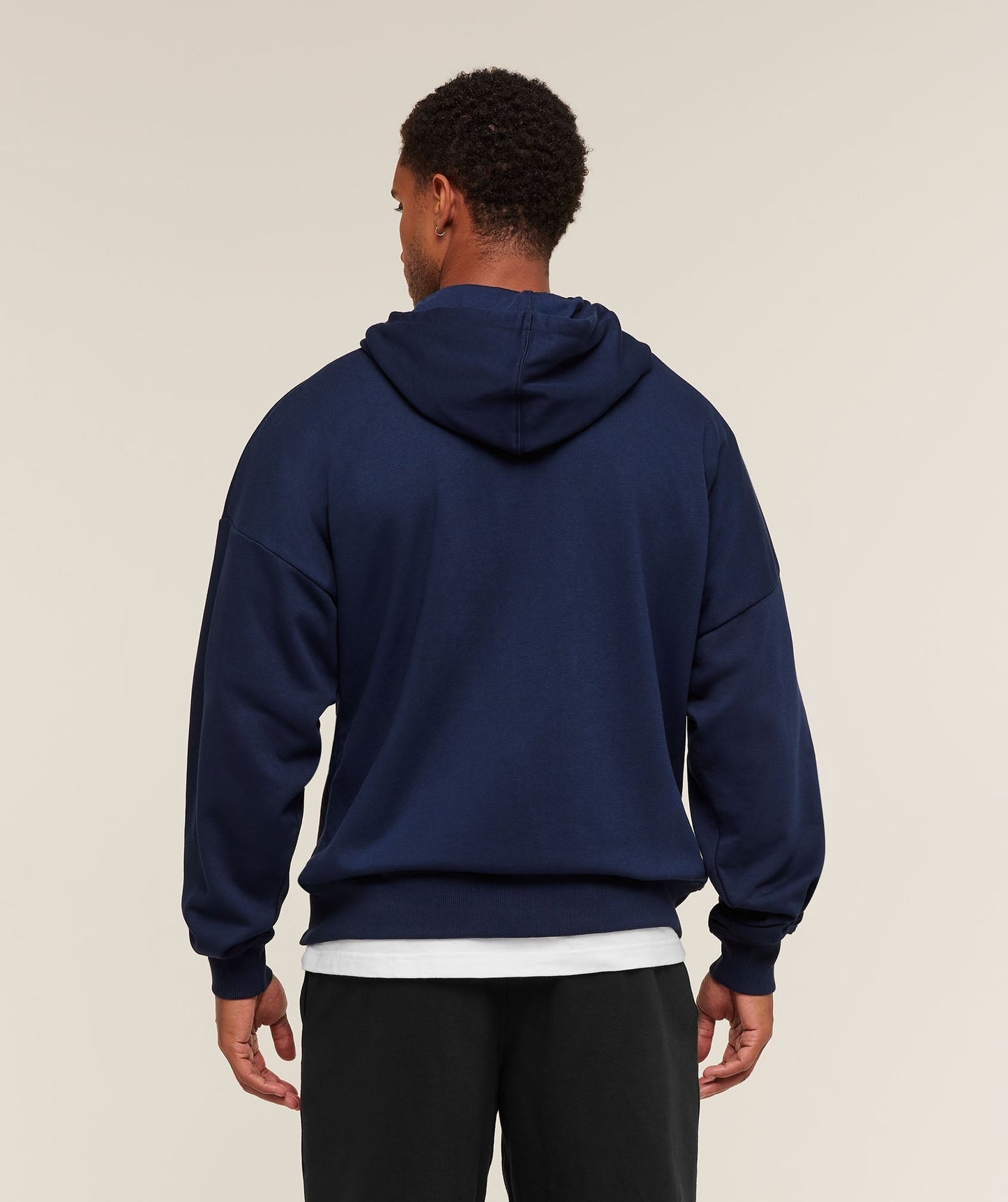 Gymshark Crest Oversized Zip Up Hoodie - Navy